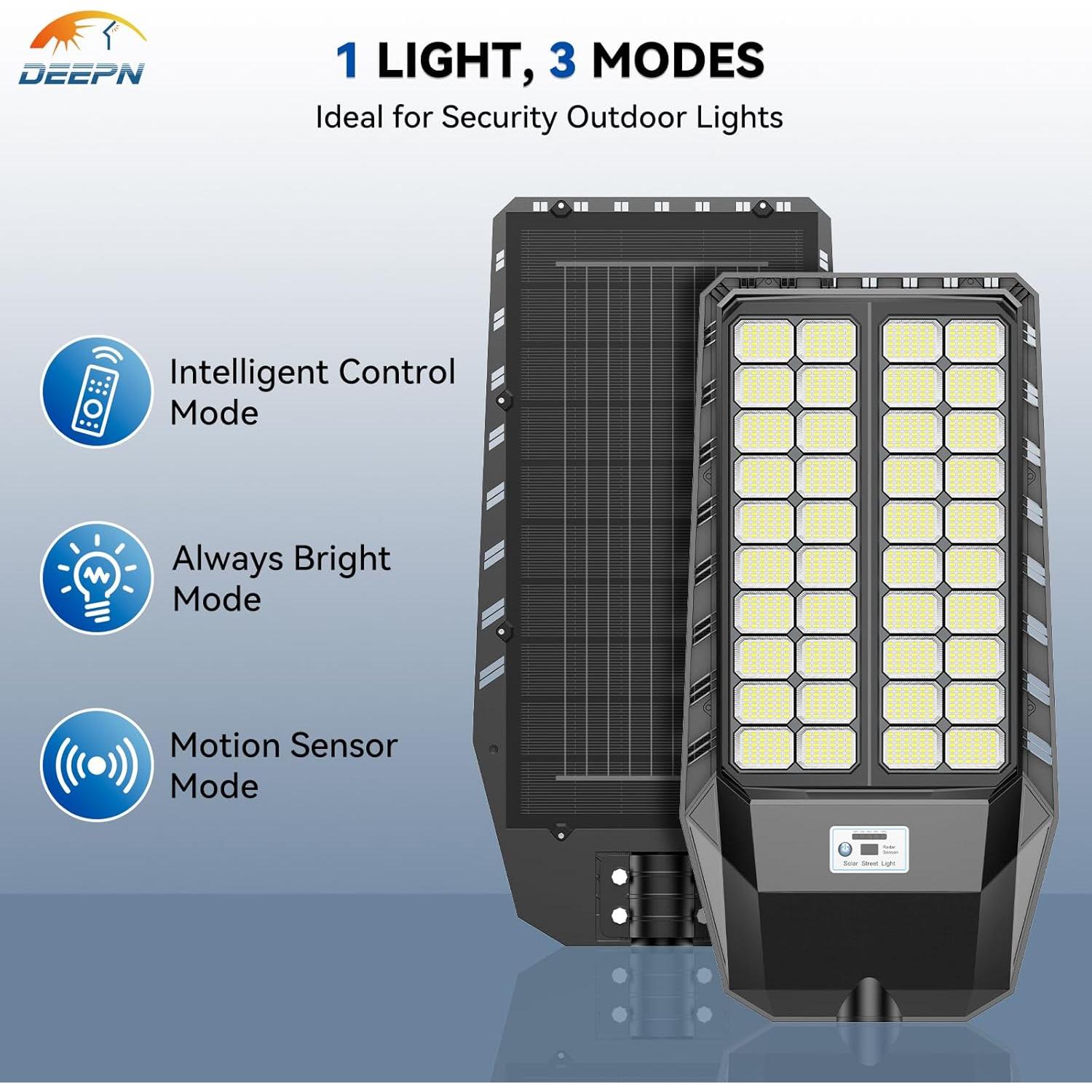 Luz Solar de Calle Deepn 9000W con Sensor de Movimiento - 2 Paquete