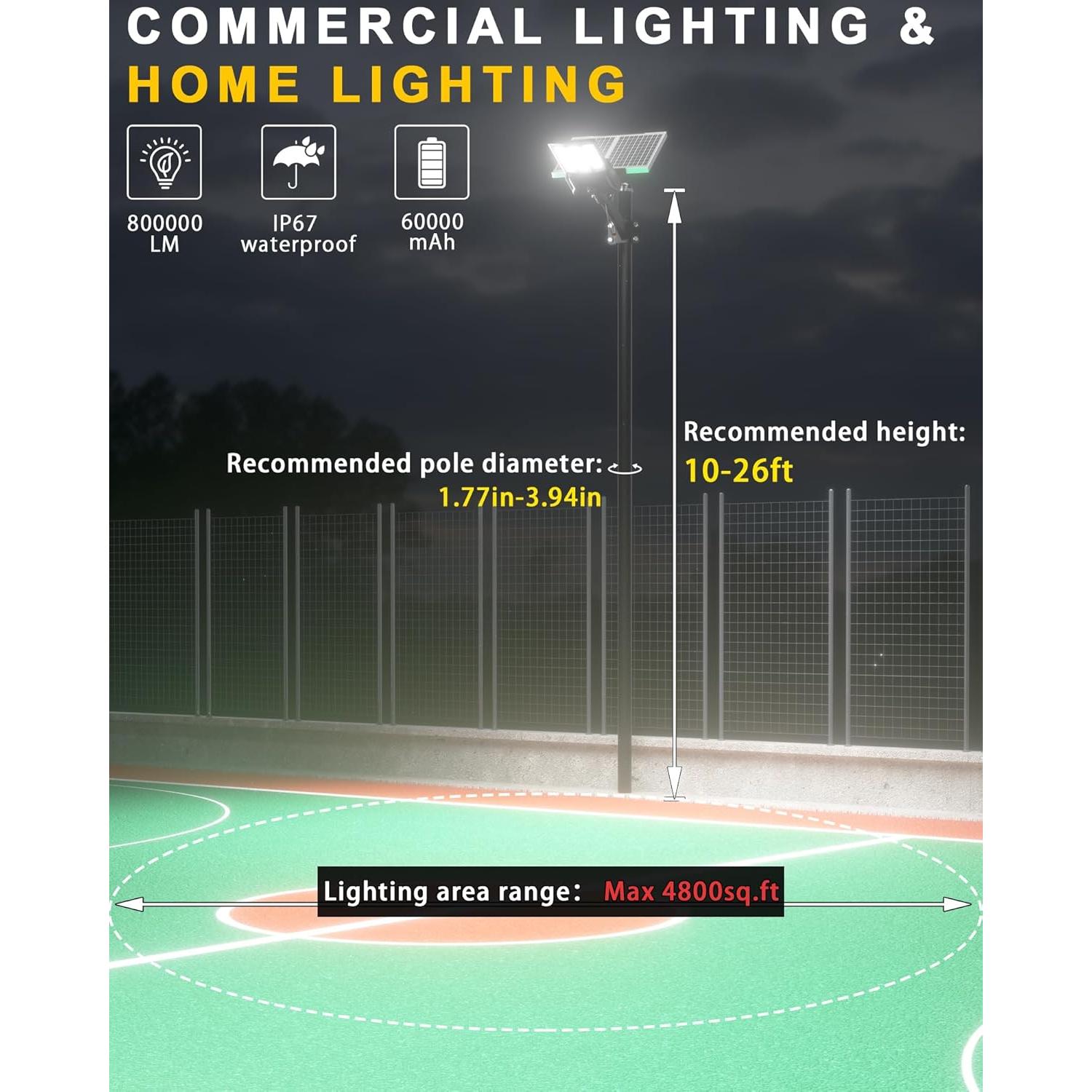 Luces Solares de Calle Gefolly SL-11000W 800000LM IP67 6500K