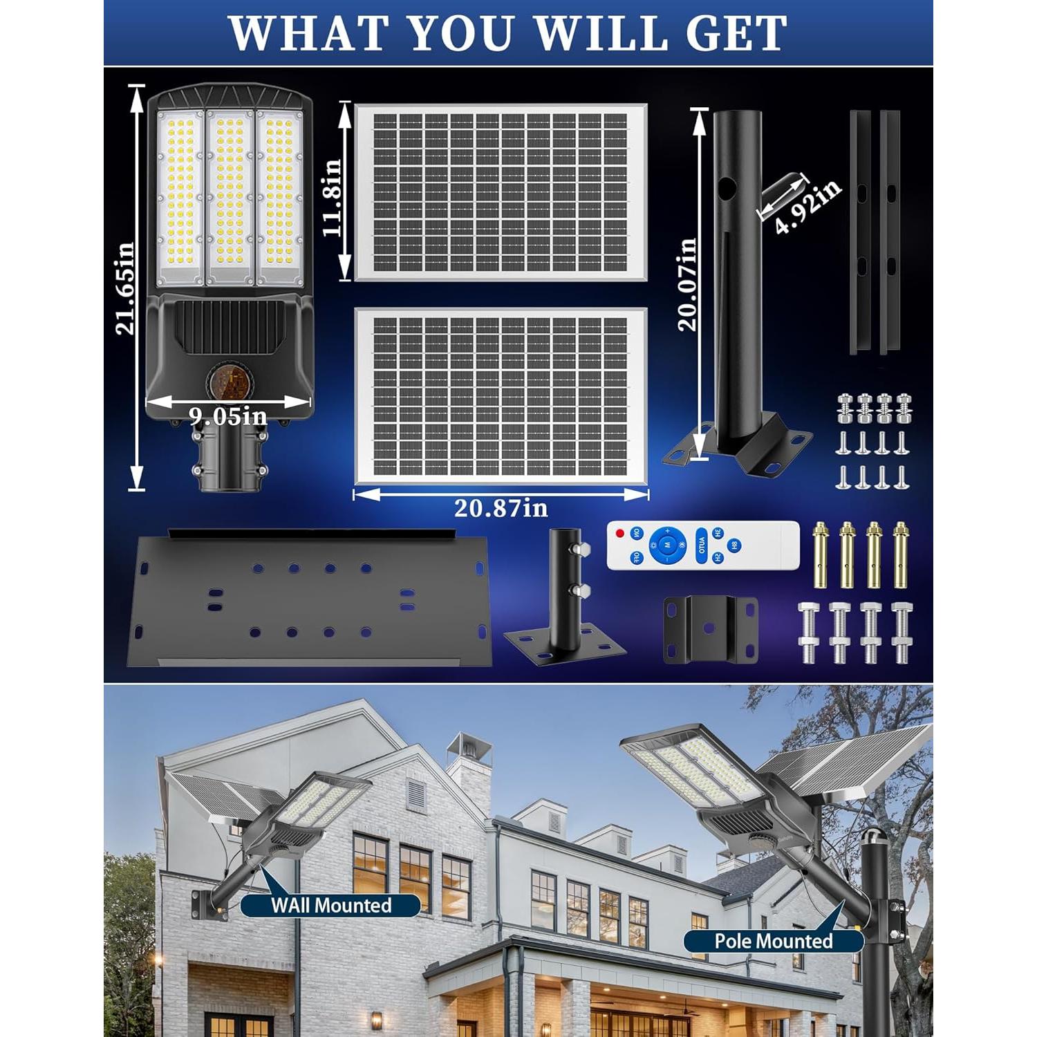 Luces Solares de Calle Gefolly SL-11000W 800000LM IP67 6500K