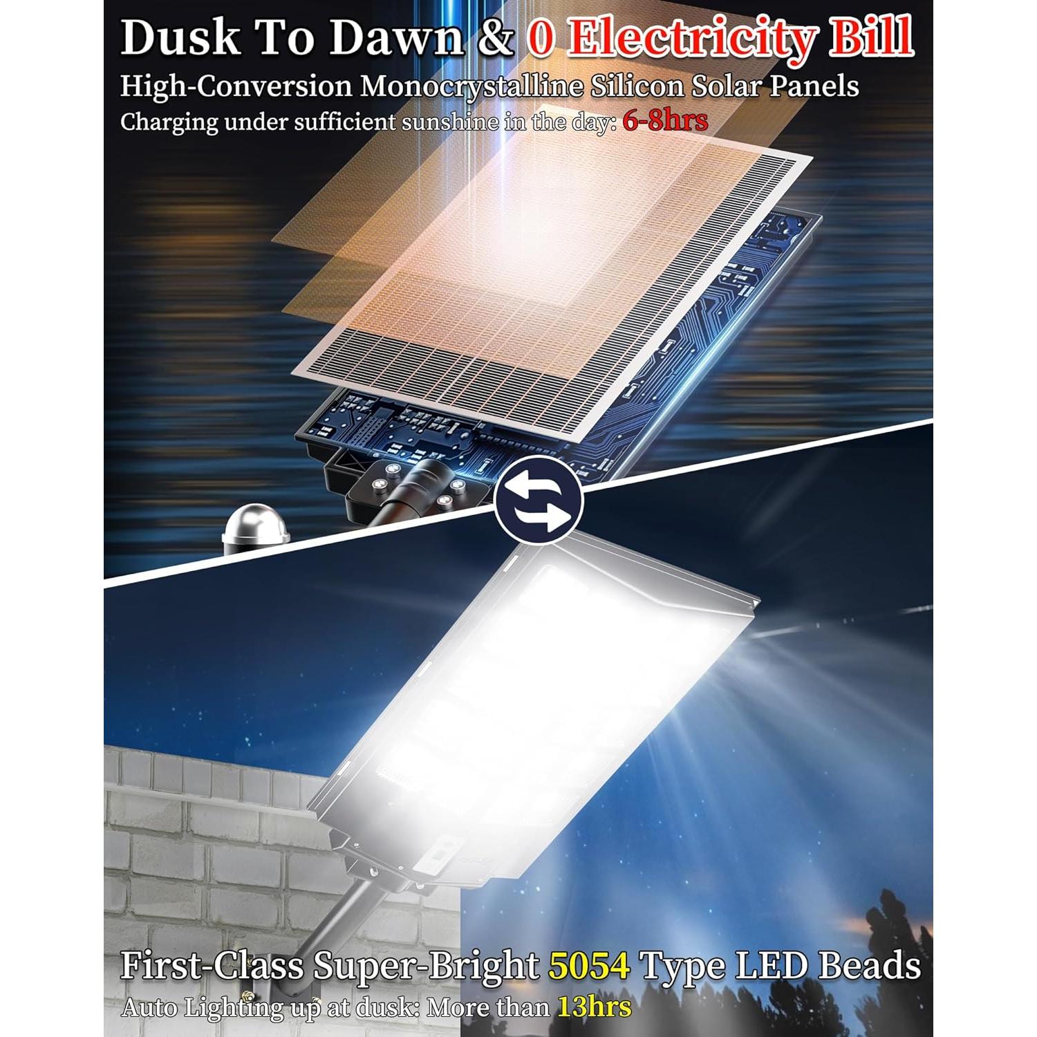 Luz Solar de Calle Gefolly SL-6200W 620000LM IP67 6500K