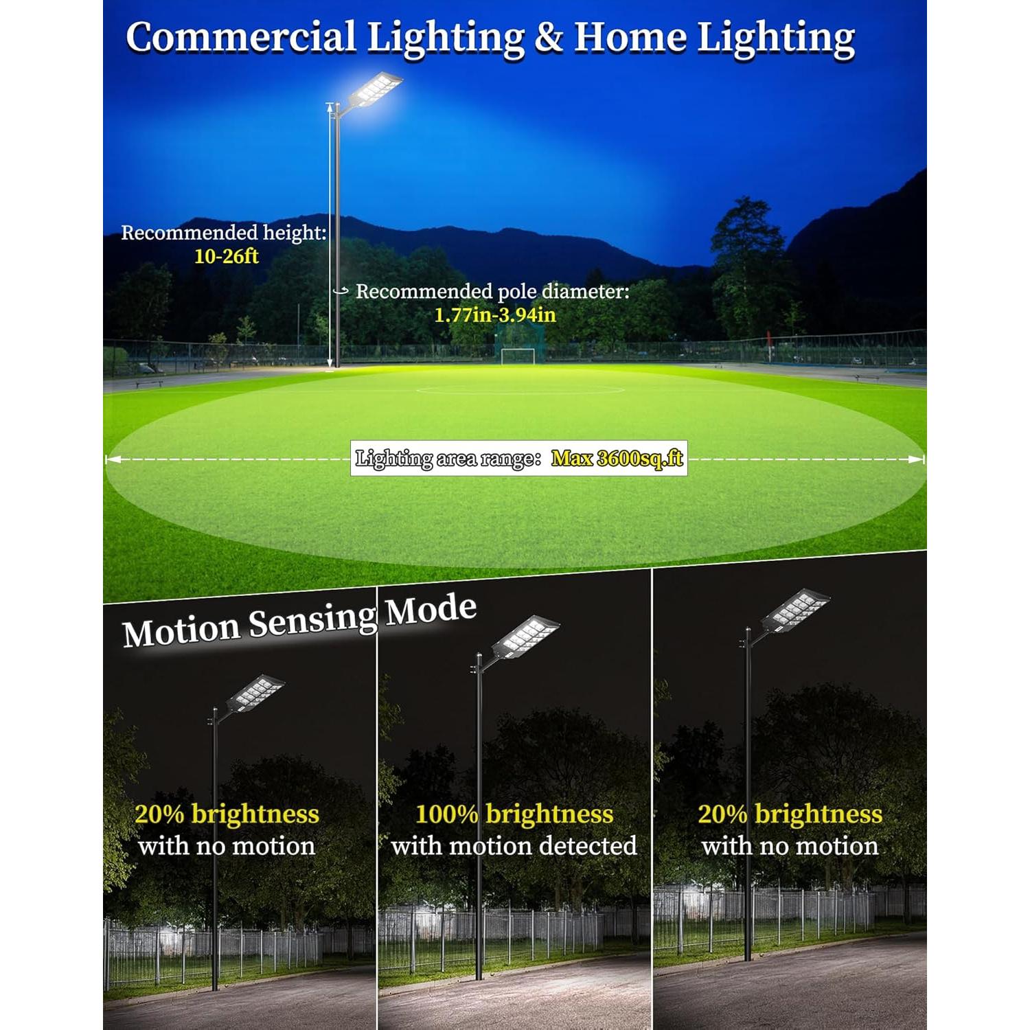 Luz Solar de Calle Gefolly SL-6200W 620000LM IP67 6500K