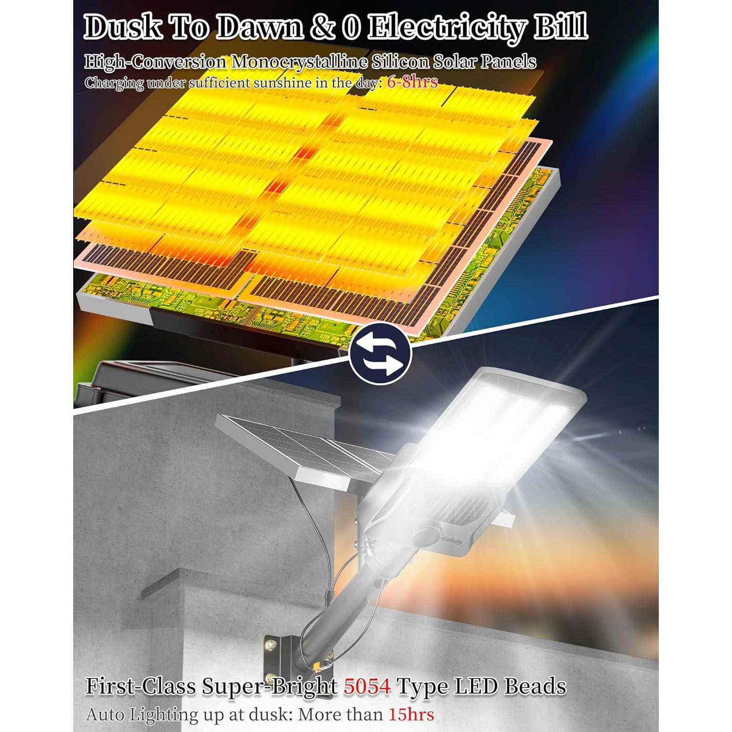 Luz Solar de Calle Gefolly SL-12000W 900000LM IP67 6500K