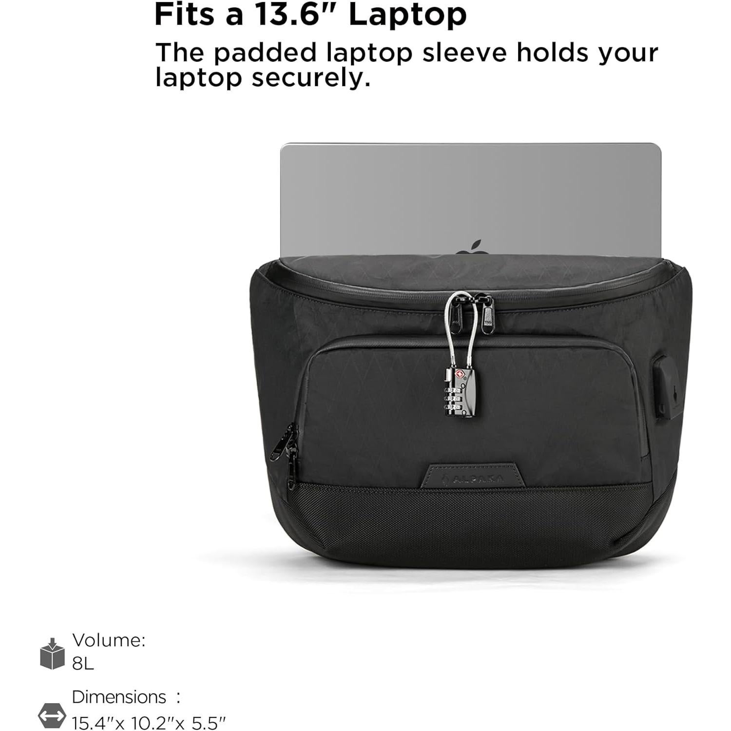 Bolsa de Mensajero Sling ALPAKA Bravo Max 8L Negro con RFID