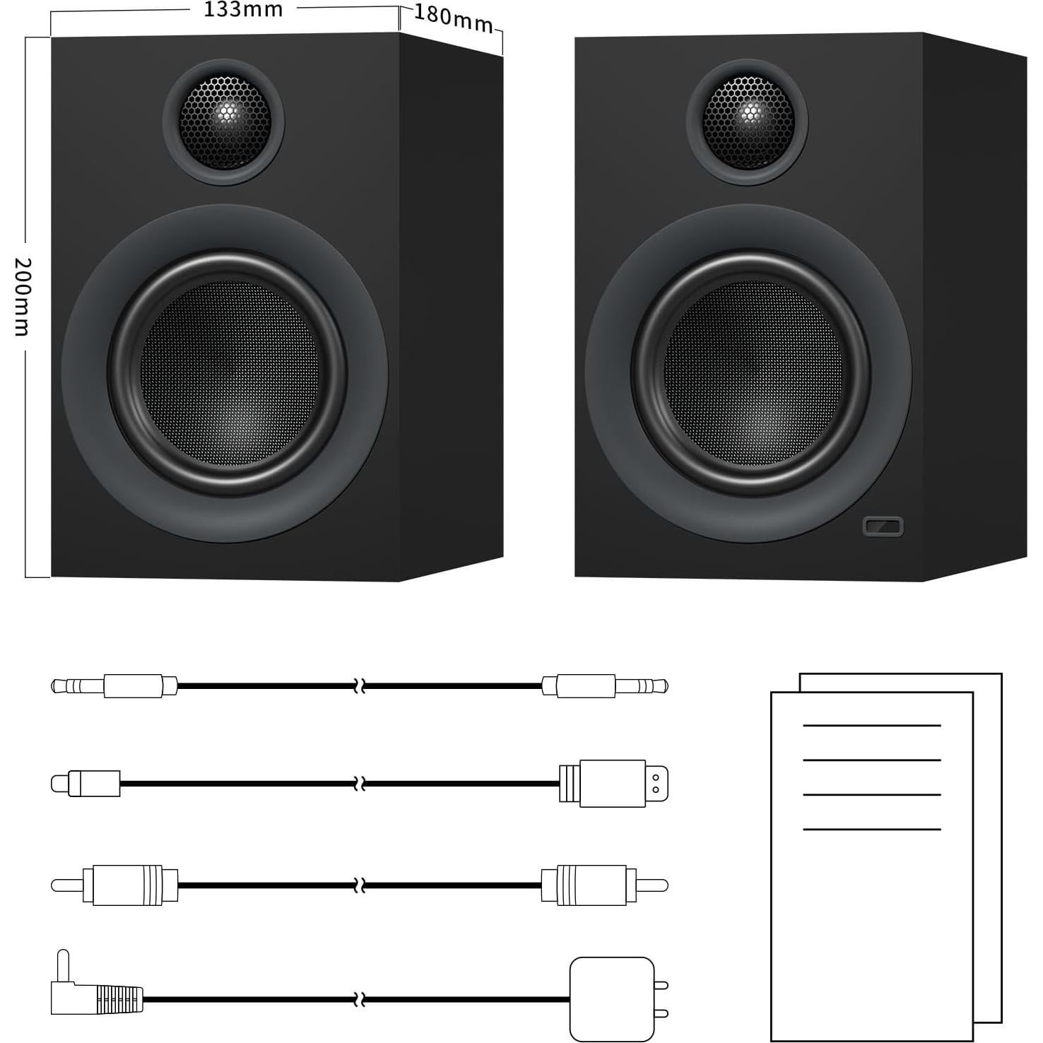 Altavoces de Estantería Bluetooth HOTMAY BS1 75W 4" Negro