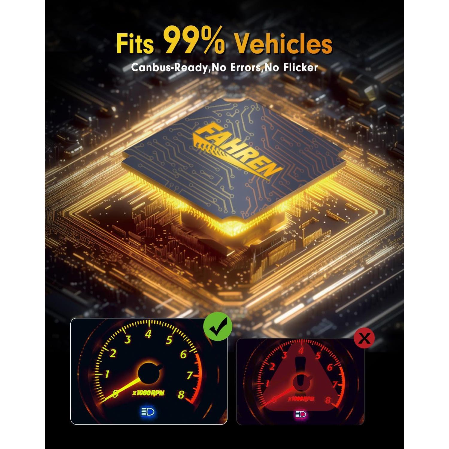 Bombillas H7 FAHREN 60000LM 6500K IP68 Pack de 2