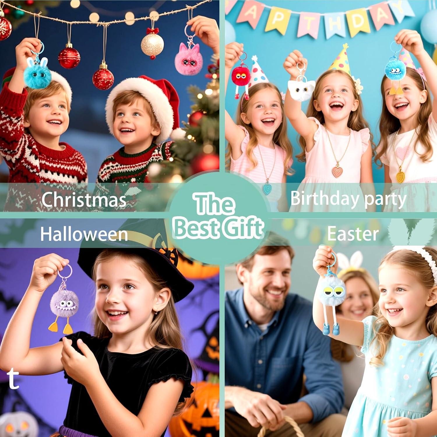 18 Llaveros de Peluche OMyFav para Niños - Regalos Cumpleaños