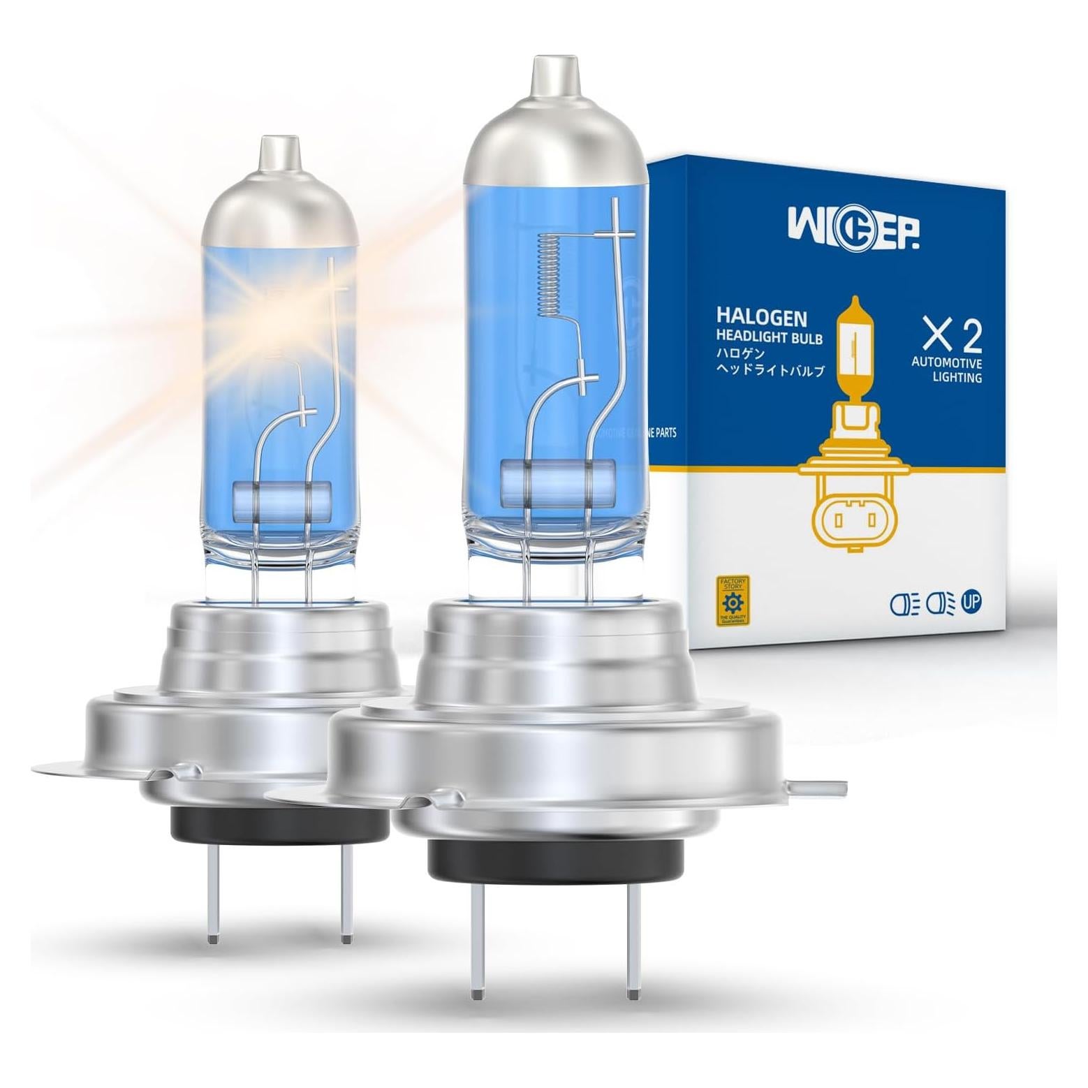 Bombillas Halógenas H7 Wideep 55W 3800K 2 Piezas Reemplazo