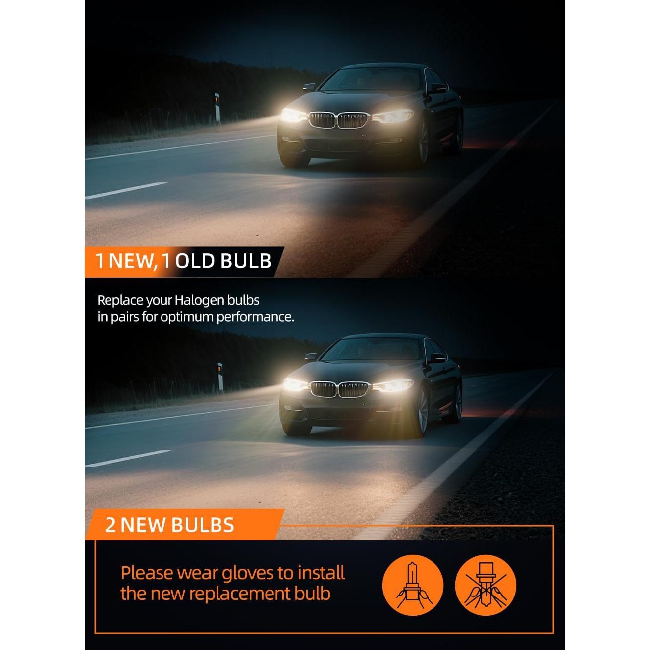 Bombillas Halógenas H7 Wideep 55W 3800K 2 Piezas Reemplazo