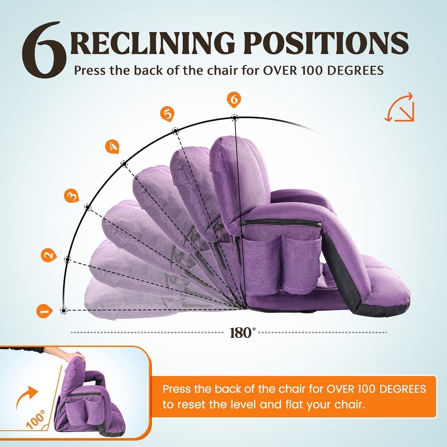 Silla de Estadio Time Forest Púrpura Reclinable 6 Posiciones