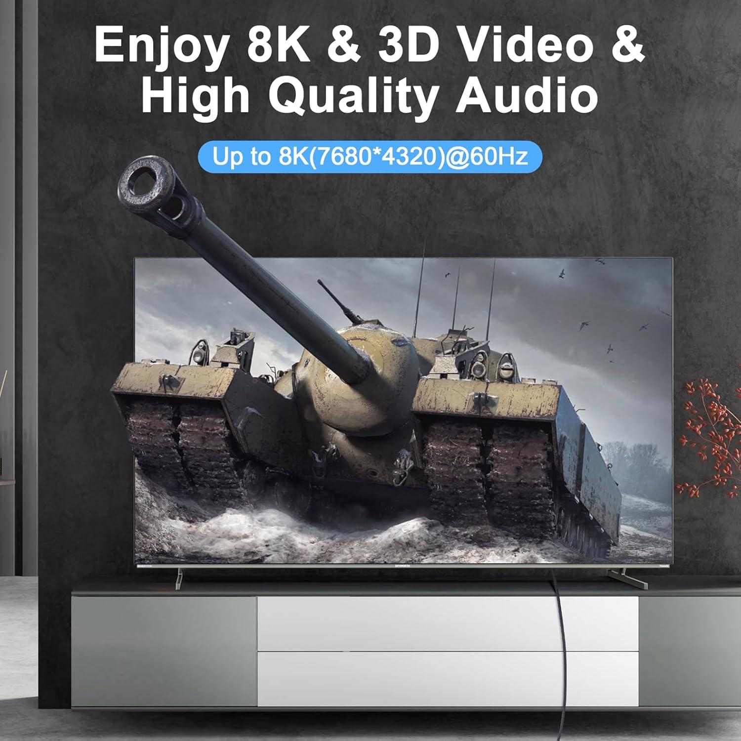 Cable Micro HDMI a HDMI 0.5M Jinglong 8K 60Hz 48Gbps