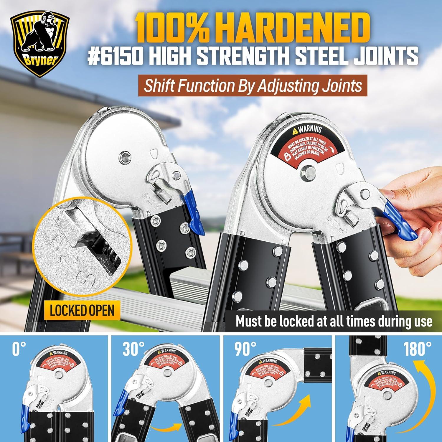 Escalera Plegable Bryner 7 en 1 Aluminio 3,66m 330kg