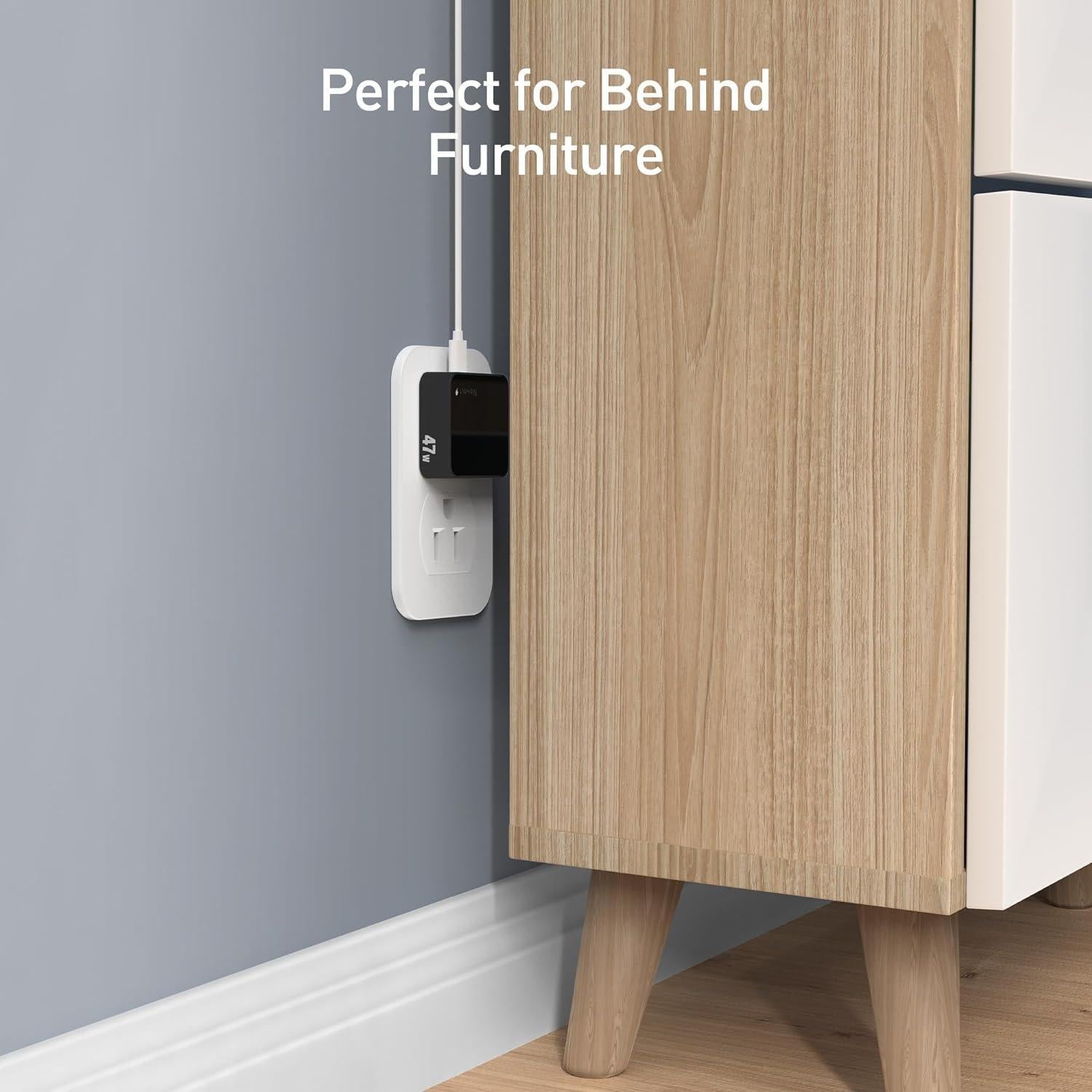 Cargador de pared USB C Nekmit 47W con 2 puertos - Negro