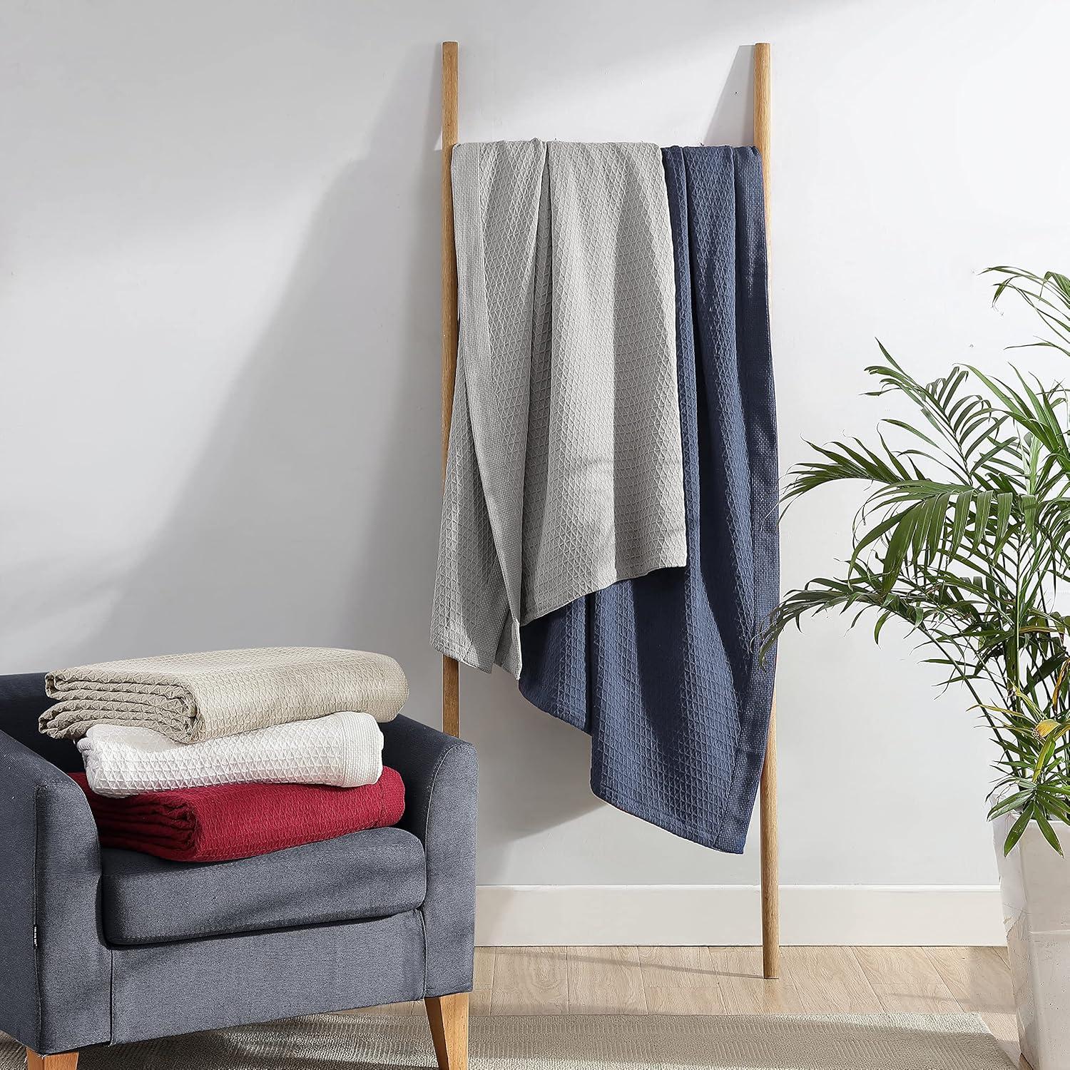 Manta Individual Nautica 100% Algodón Tejido Diamante Beige Baird