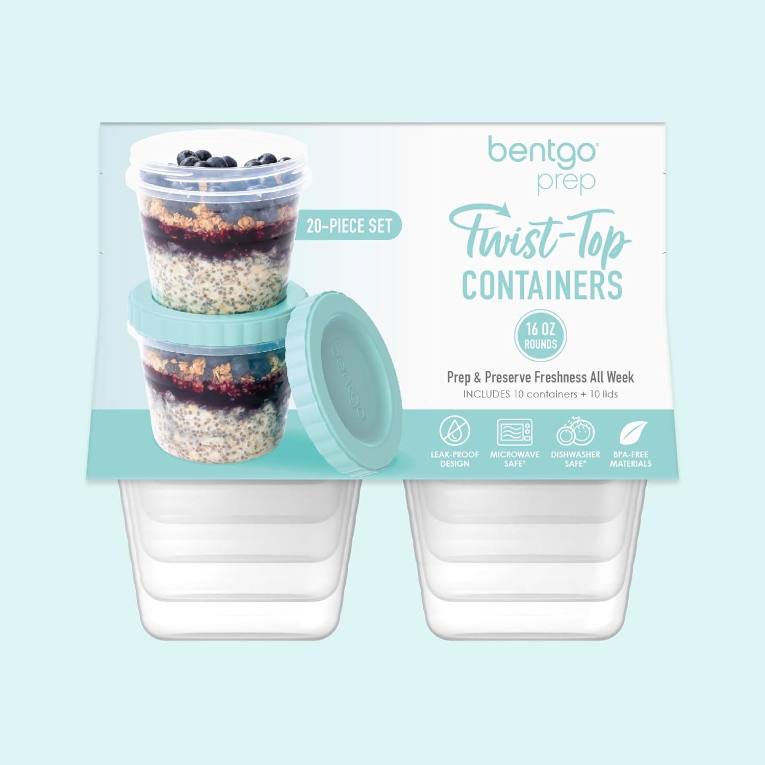 Contenedores Deli Bentgo - 20 Piezas 473 ml a Prueba de Fugas