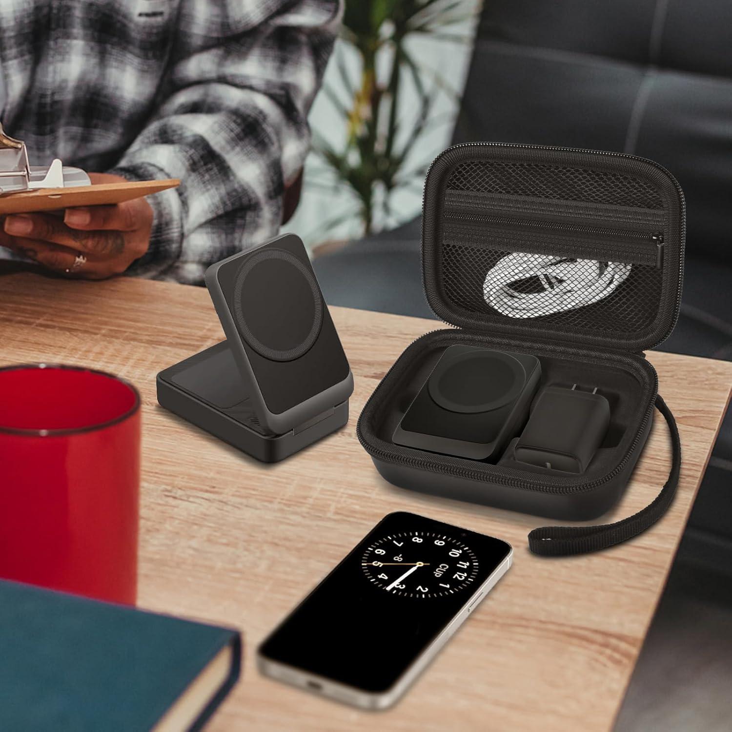 Funda de Almacenamiento Casmilee para Cargador MagSafe 3 en 1 - Negro