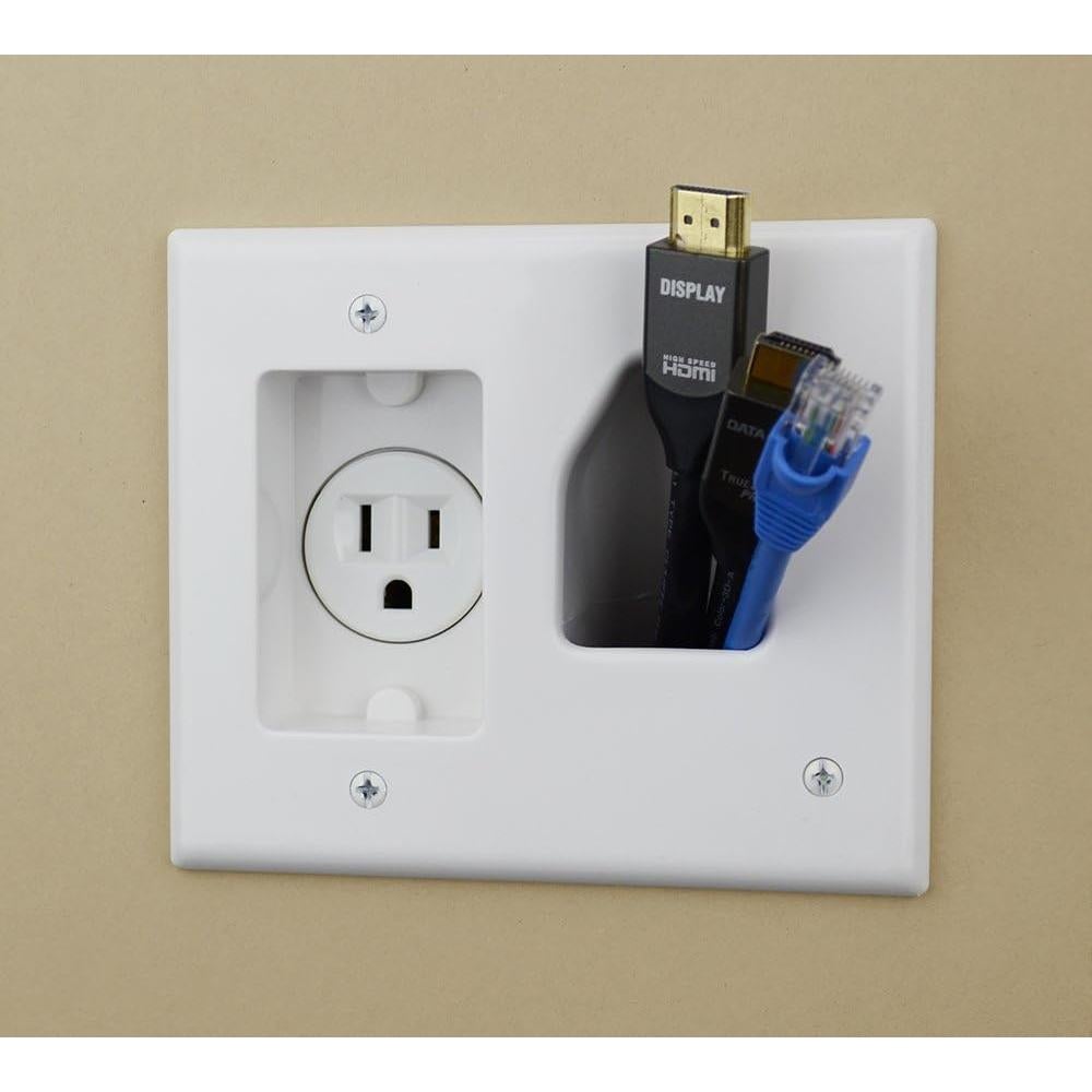 Placa de Pared DATA COMM 45-0021-WH para Cable de Baja Tensión