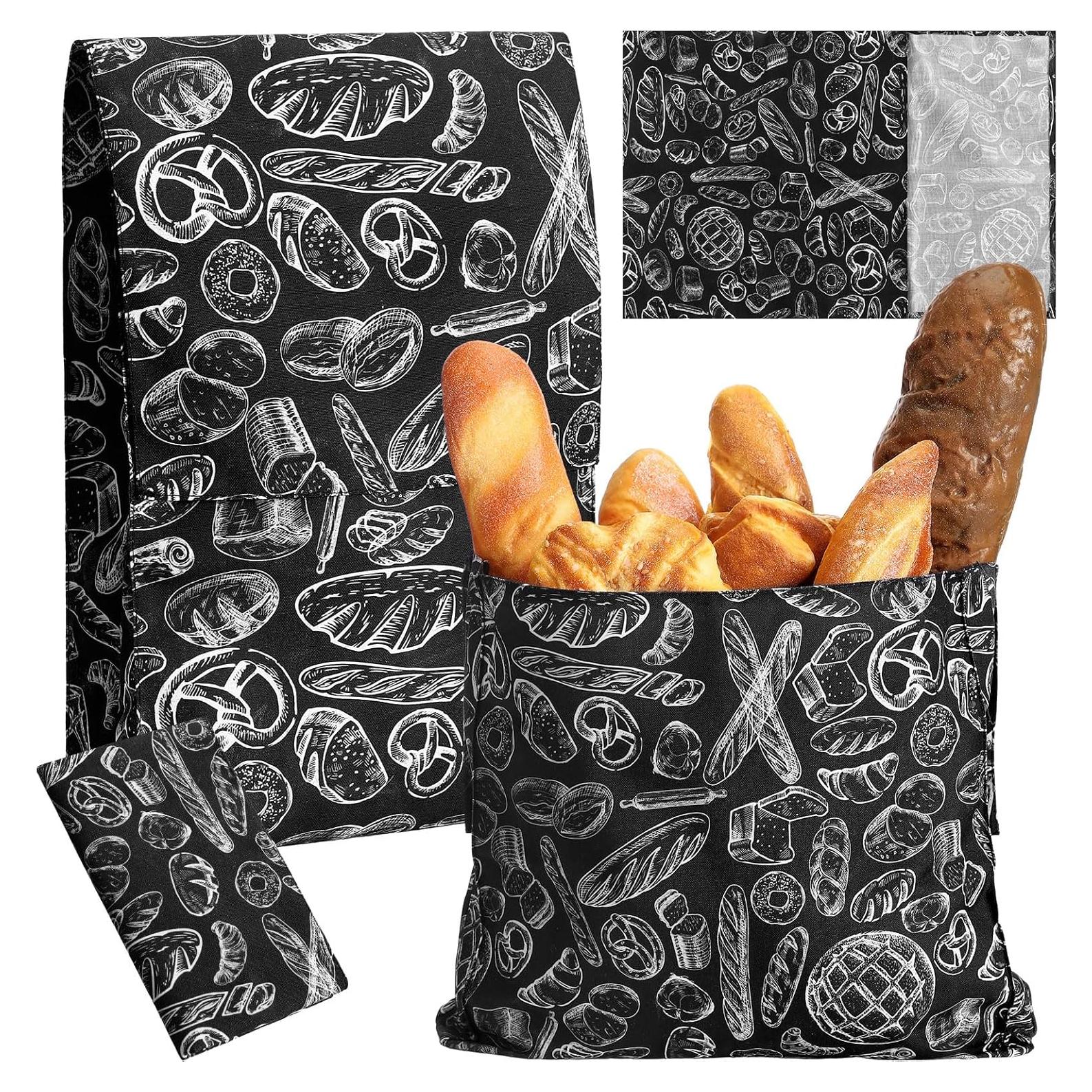 Juego de 2 bolsas de pan reutilizables Tioncy 33x33cm y 38x23cm