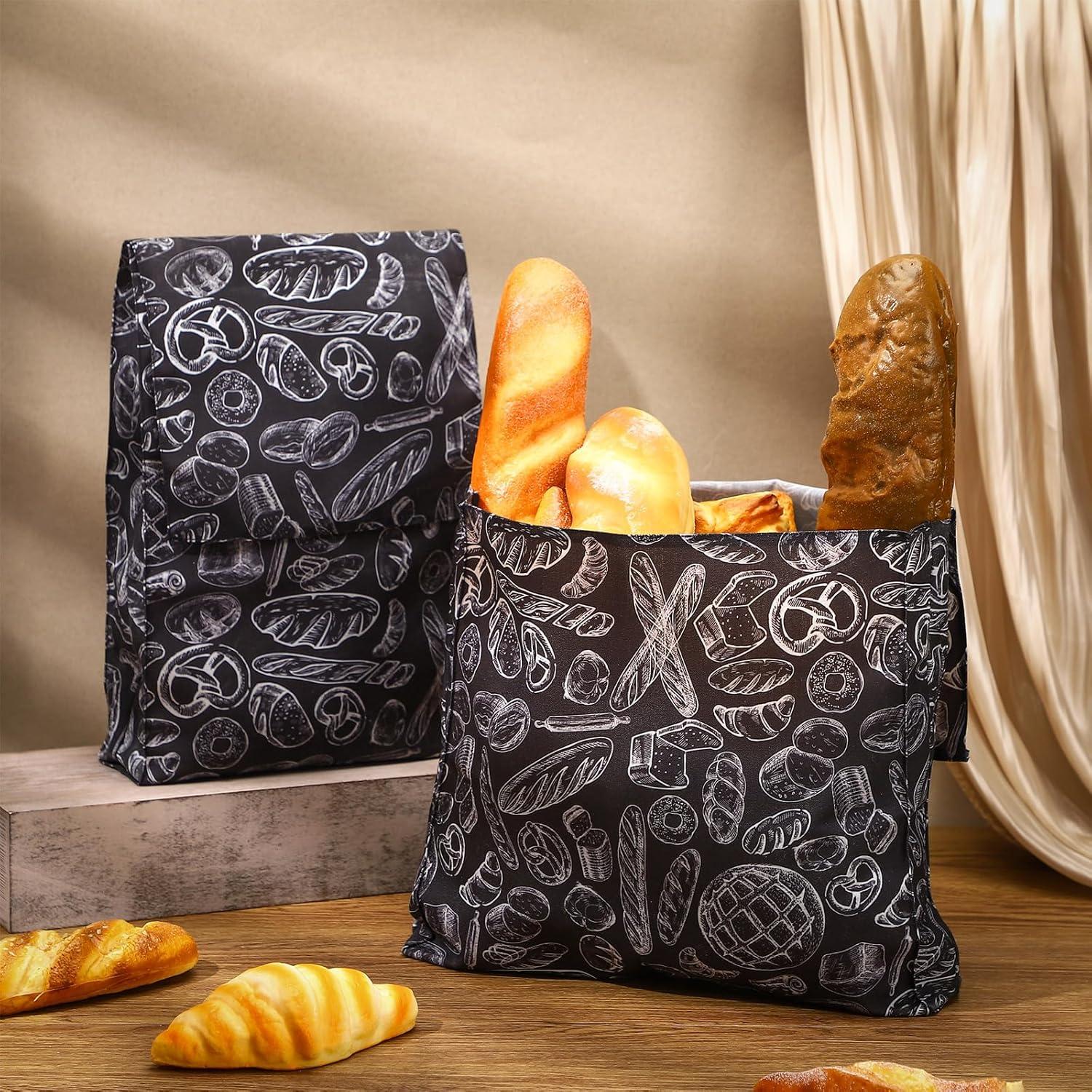 Juego de 2 bolsas de pan reutilizables Tioncy 33x33cm y 38x23cm