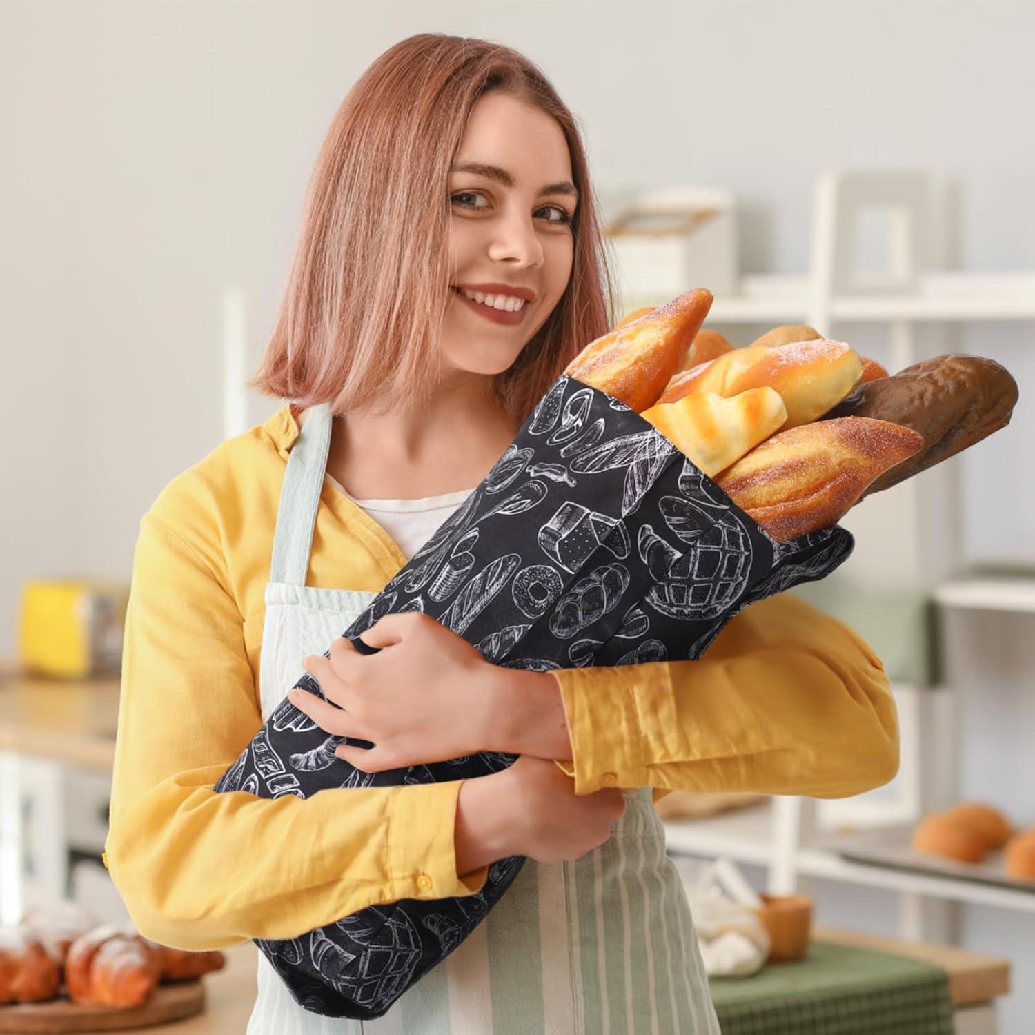 Juego de 2 bolsas de pan reutilizables Tioncy 33x33cm y 38x23cm