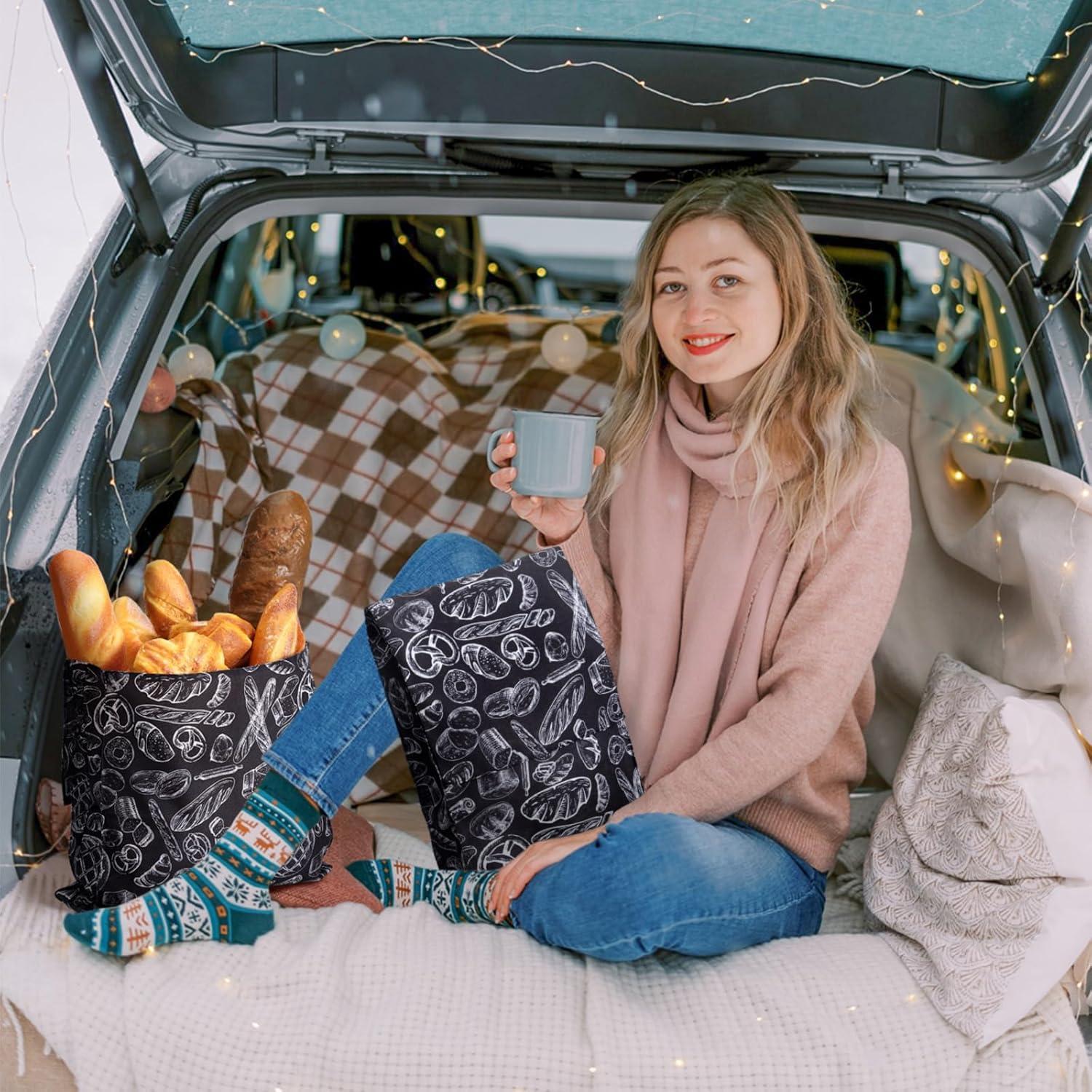 Juego de 2 bolsas de pan reutilizables Tioncy 33x33cm y 38x23cm