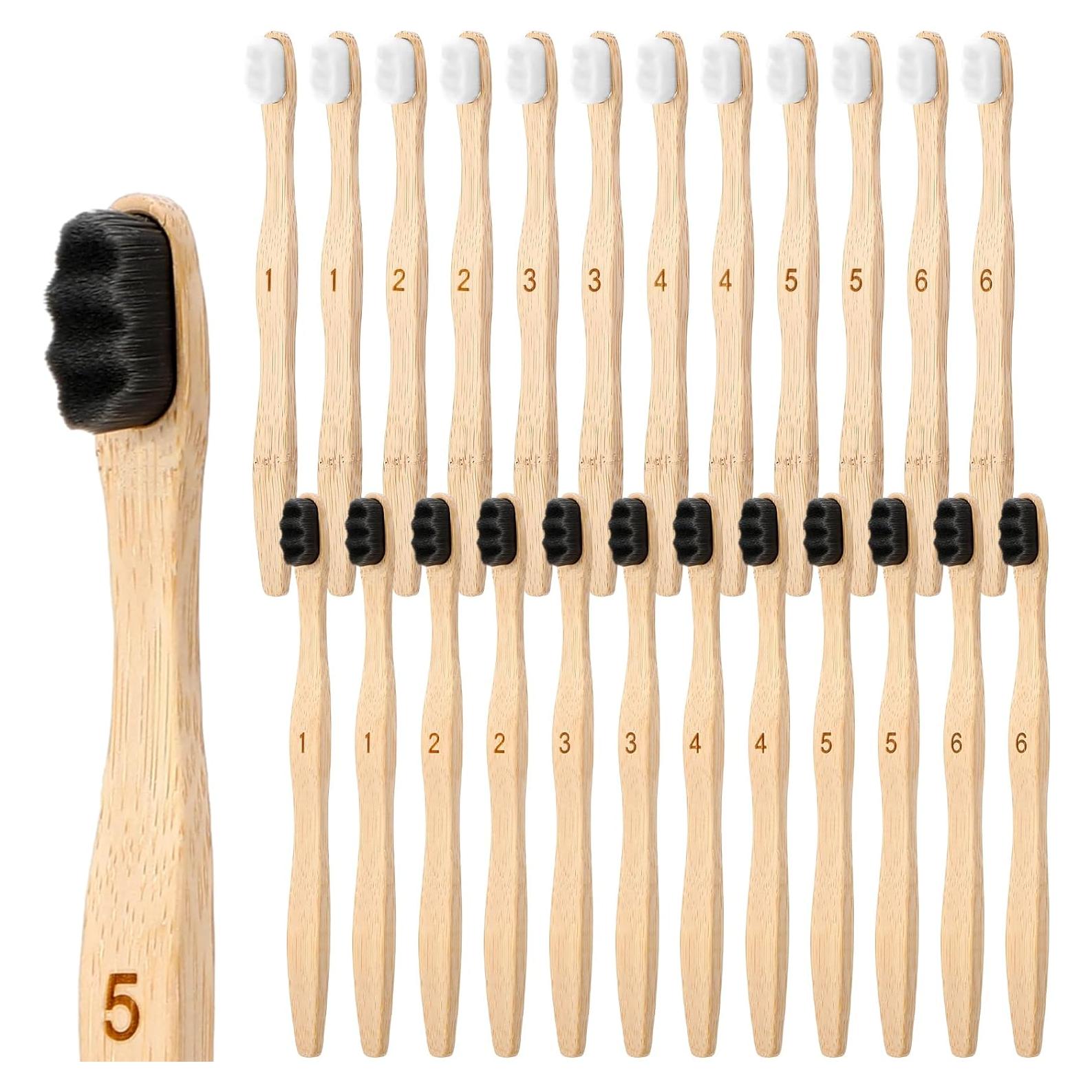 Cepillos de Dientes de Madera Sieral 24 Pcs Cerdas Suaves