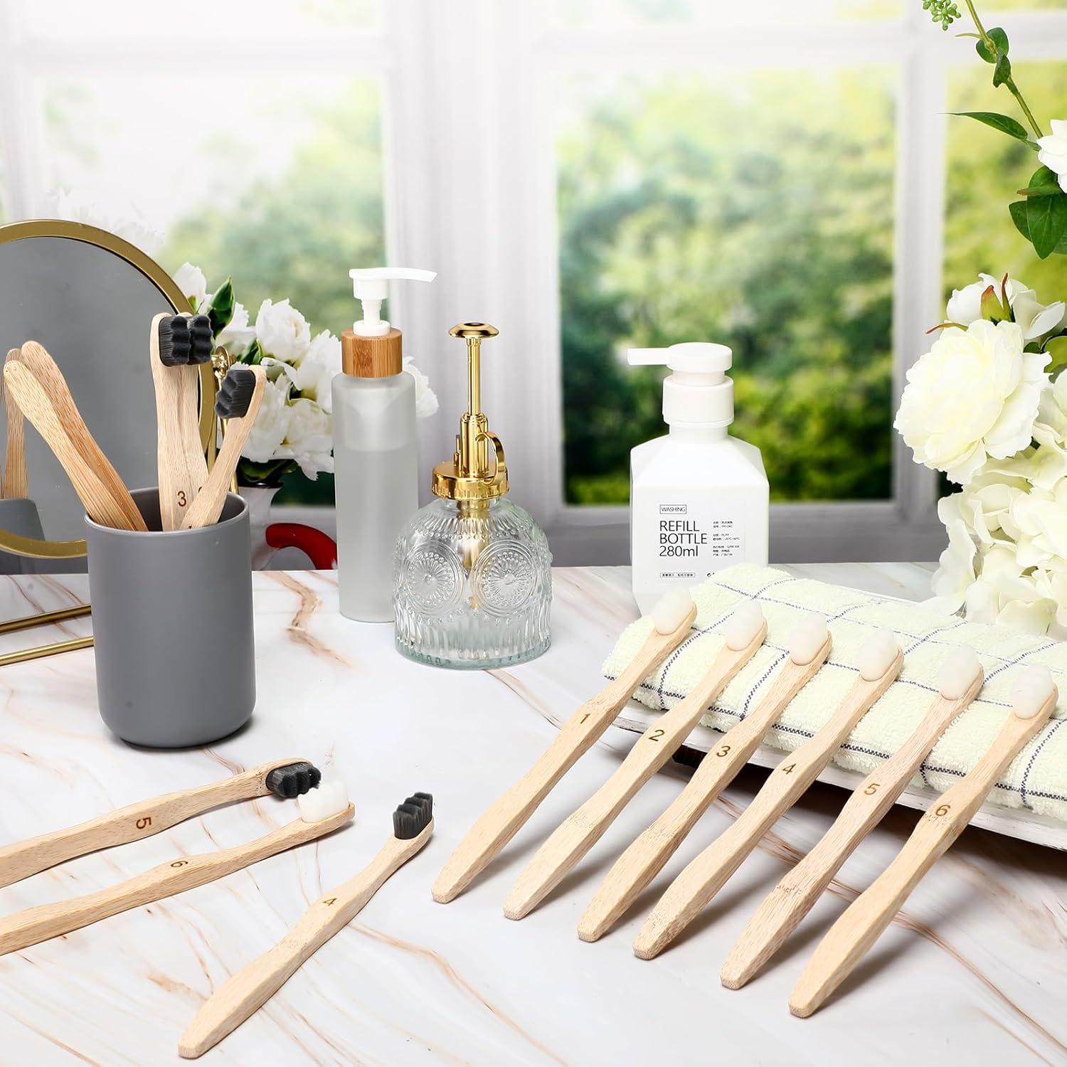 Cepillos de Dientes de Madera Sieral 24 Pcs Cerdas Suaves