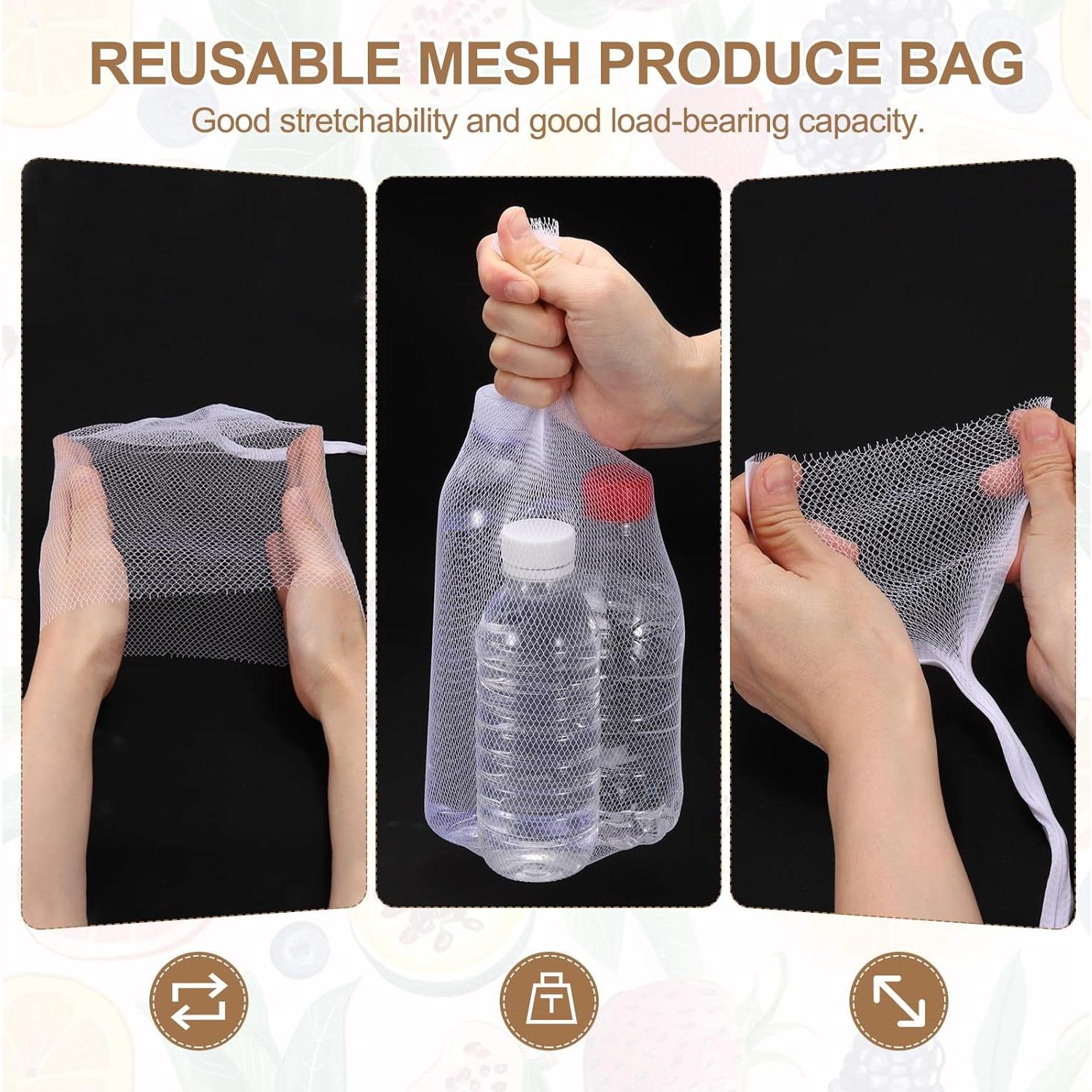 Bolsas de Malla Reutilizables uxcell 35cm 100Pcs Blancas