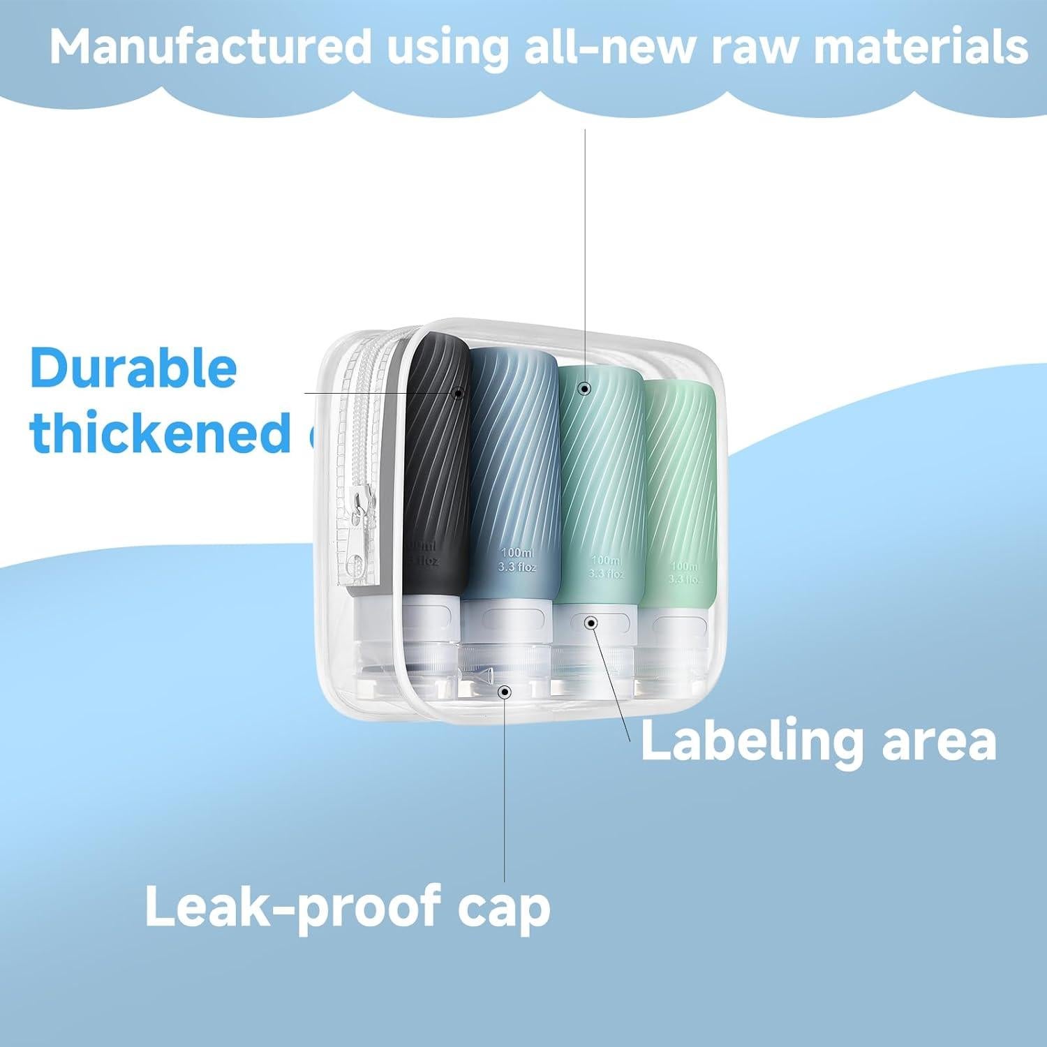 Botellas de viaje a prueba de fugas SiliconeWave 89 ml