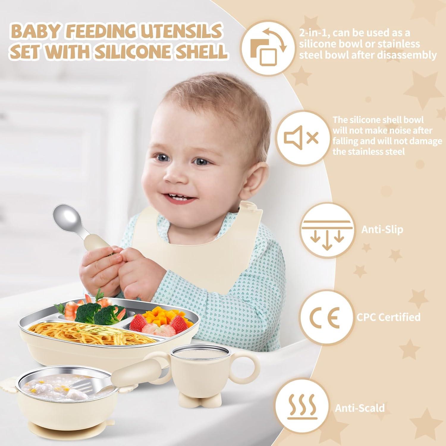 Set de Vajilla para Bebés TGFBH - Acero Inoxidable 6 Piezas