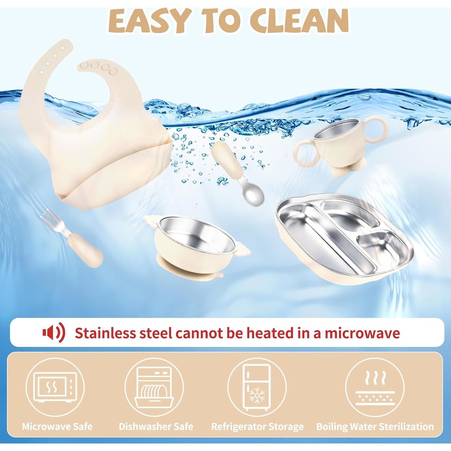 Set de Vajilla para Bebés TGFBH - Acero Inoxidable 6 Piezas