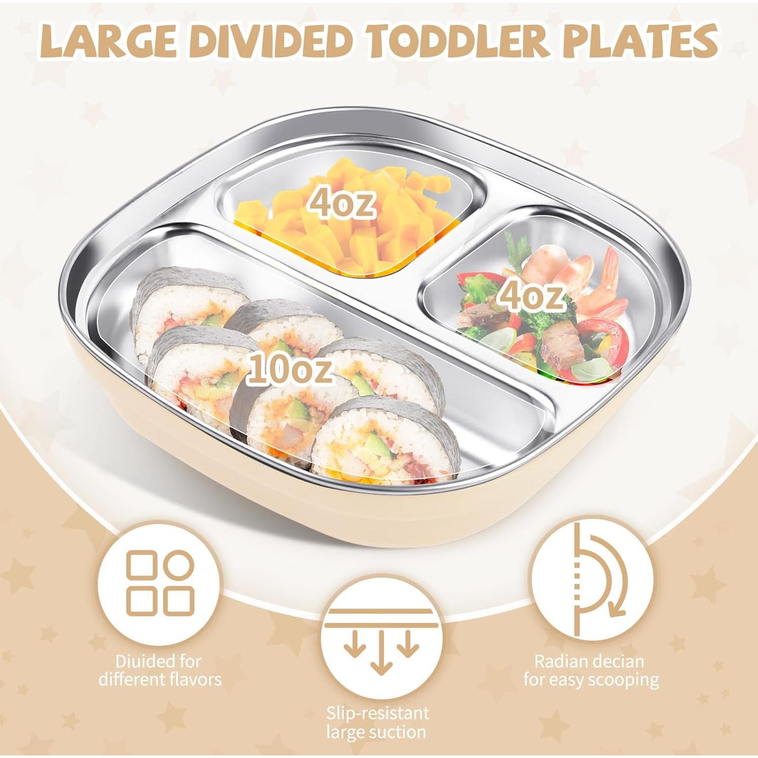 Set de Vajilla para Bebés TGFBH - Acero Inoxidable 6 Piezas