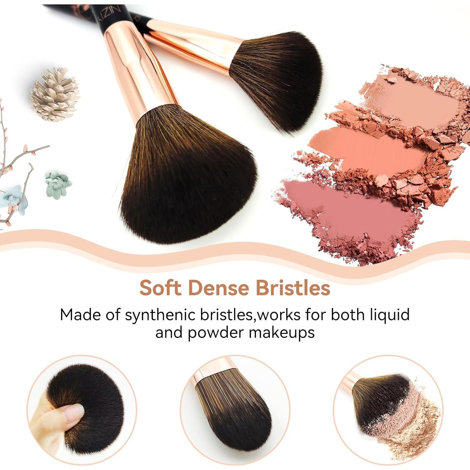 Juego de Brochas de Maquillaje NIZIYI 11 Piezas con Rizador