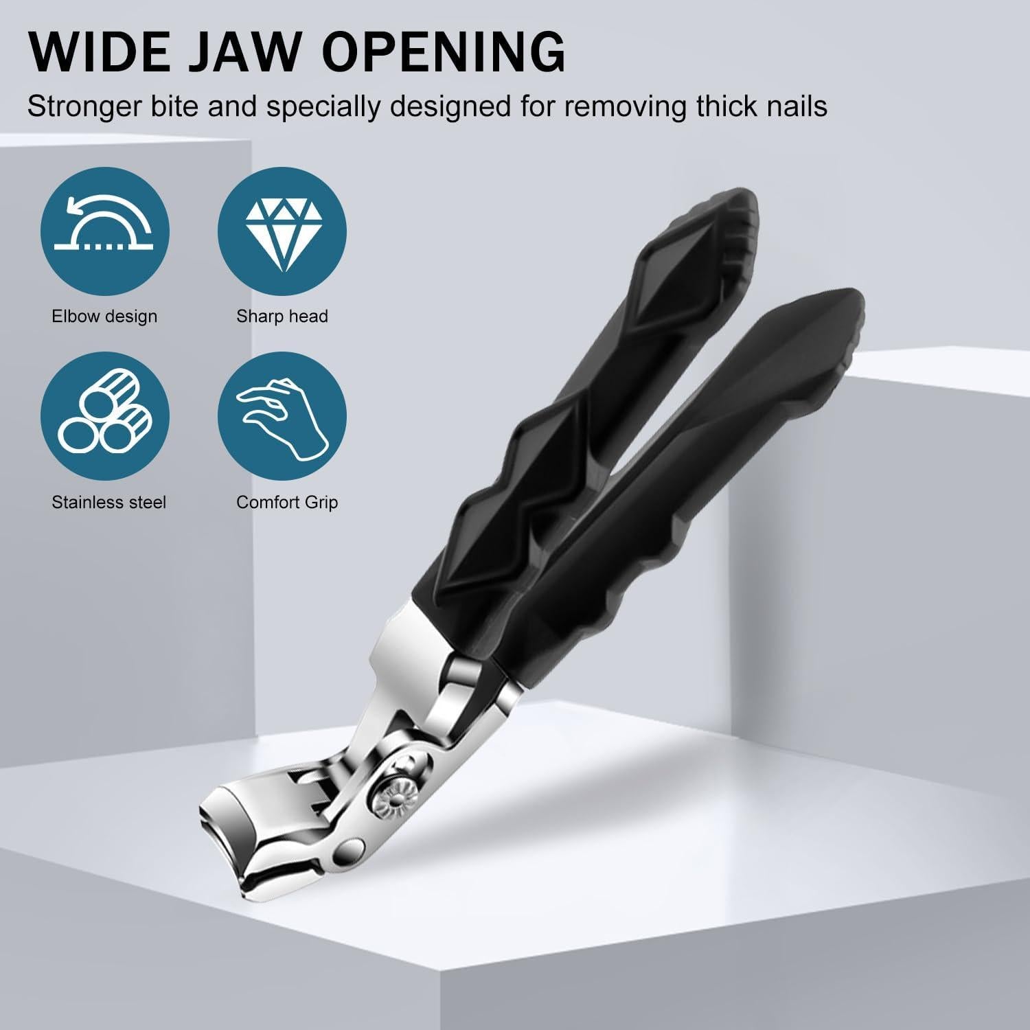 Cortauñas Profesional QiFind Antideslizante para Uñas Gruesas