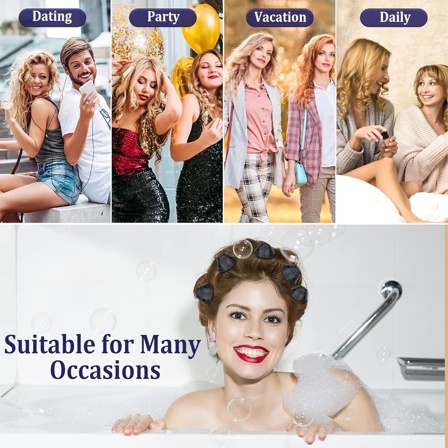 Juego de Rulos Sin Calor JULBEAR - 60 Rulos de Silicona Negros