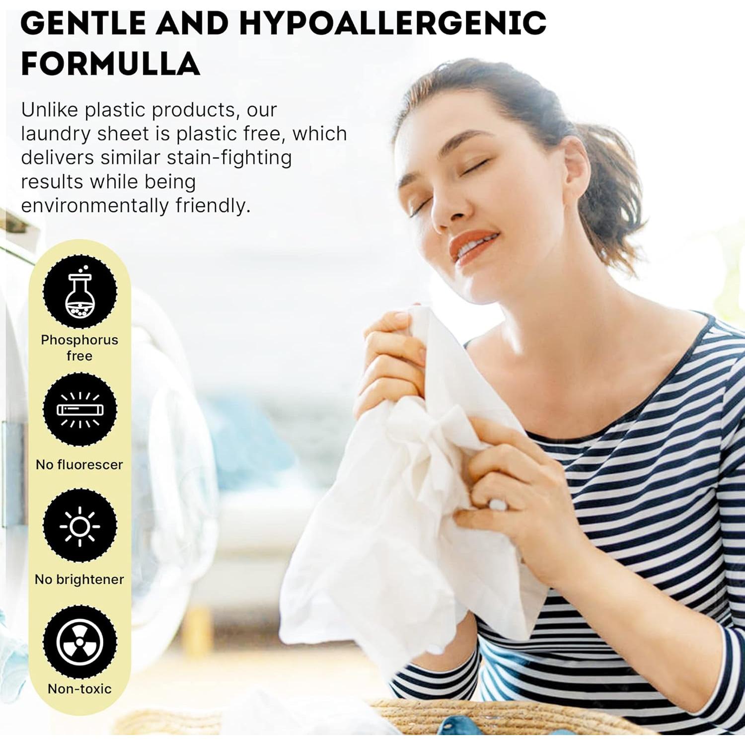 Hojas de Detergente para Ropa ECO ROOTS Sin Fragancia 64 Cargas