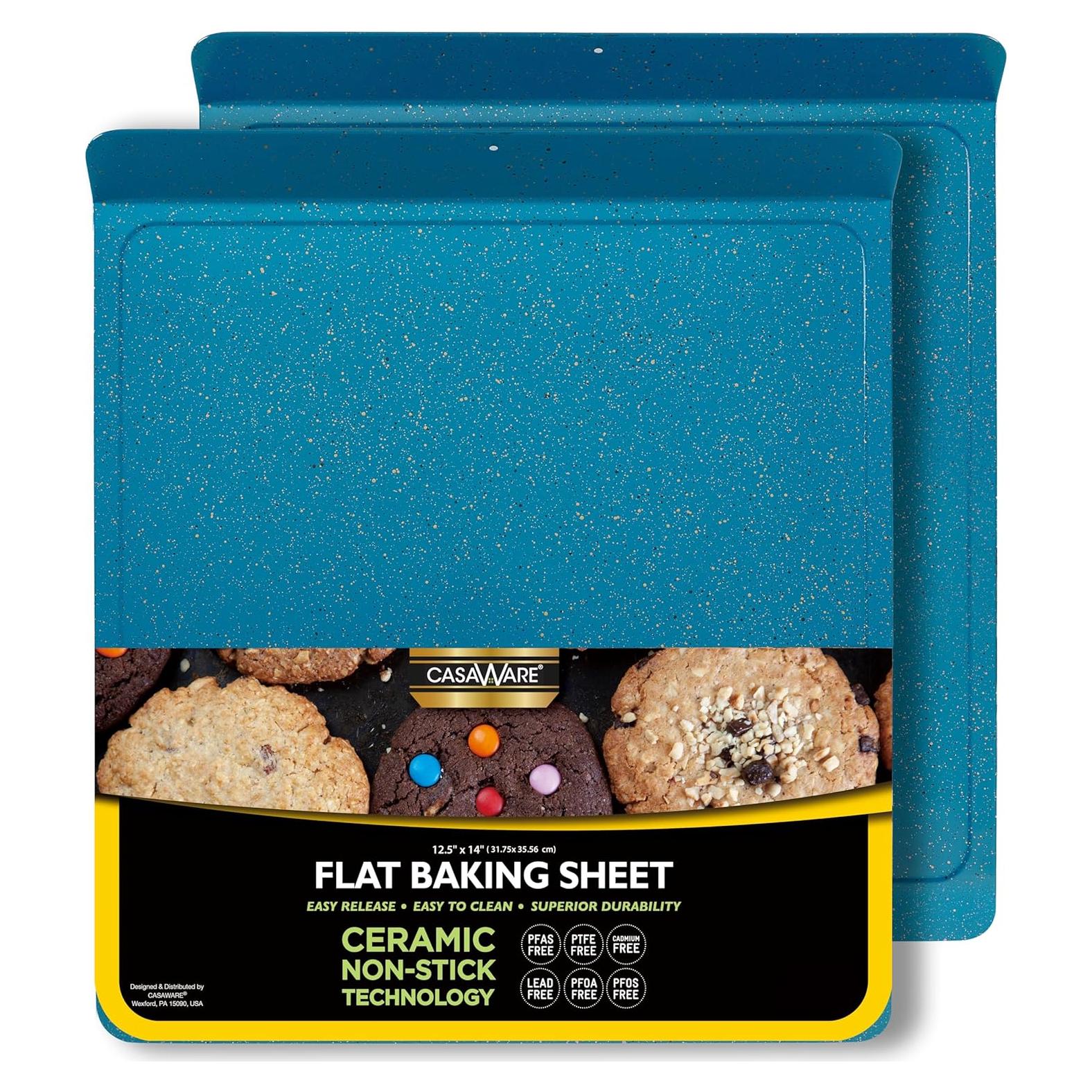 Bandeja para Hornear CasaWare 2pc Cerámica Antiadherente 31.75x35.56cm Azul