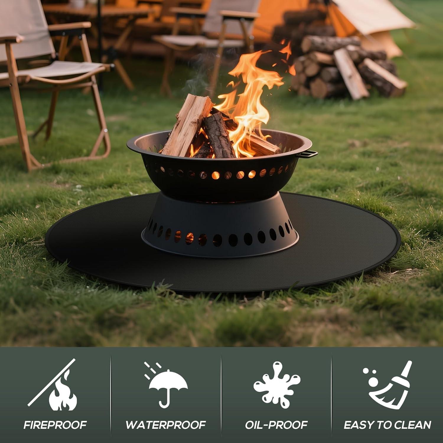 Manta Ignífuga Redonda FIREWESS 61 cm para BBQ y Fogatas