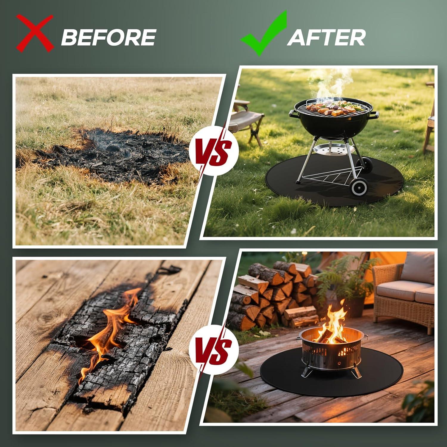 Manta Ignífuga Redonda FIREWESS 61 cm para BBQ y Fogatas