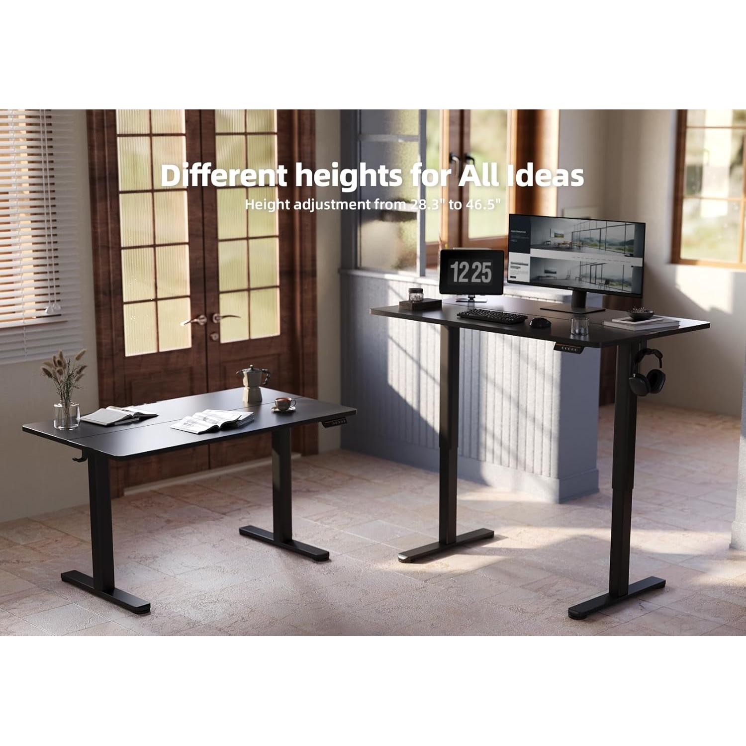 Escritorio de pie eléctrico YDN negro 40x24" ajustable altura