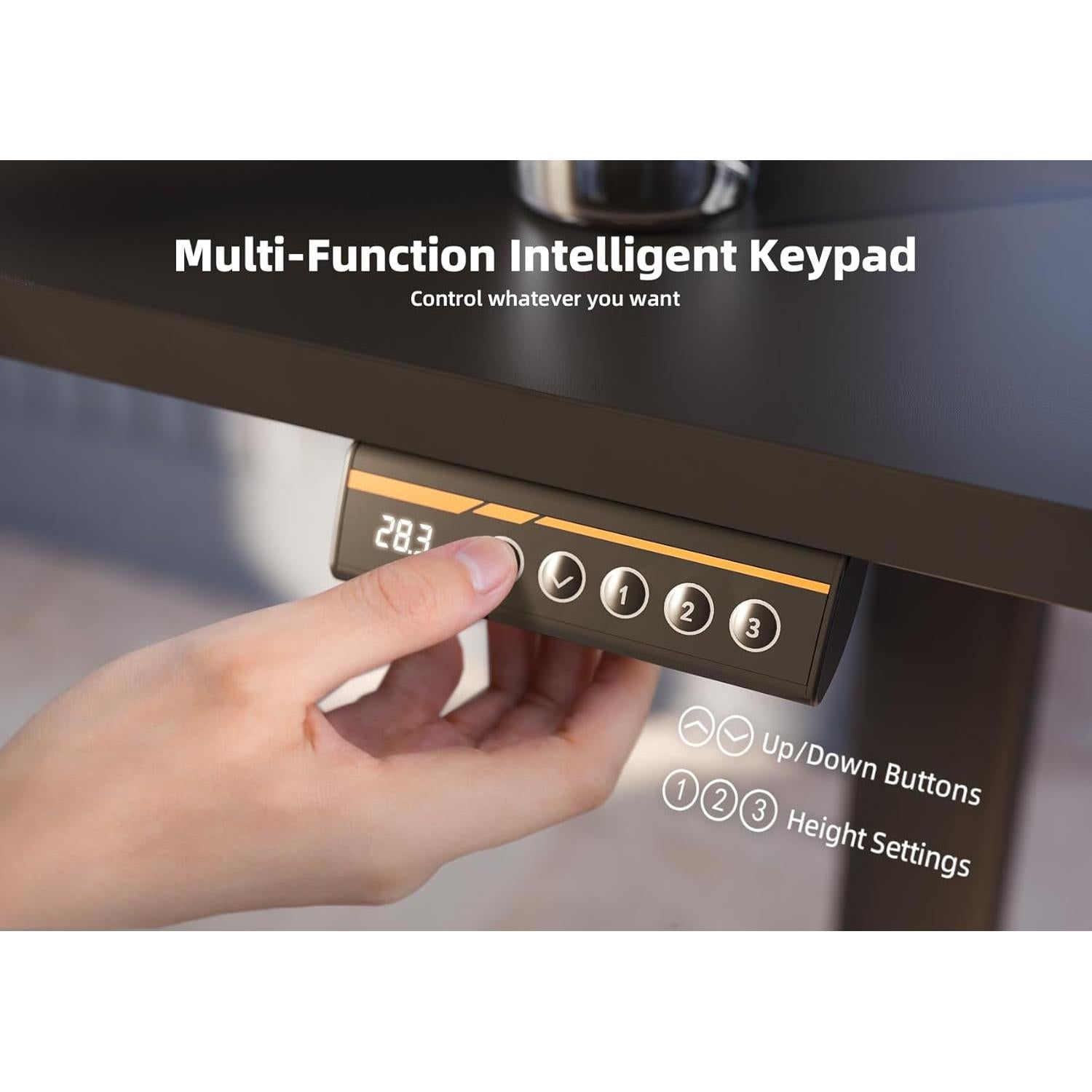 Escritorio de pie eléctrico YDN negro 40x24" ajustable altura