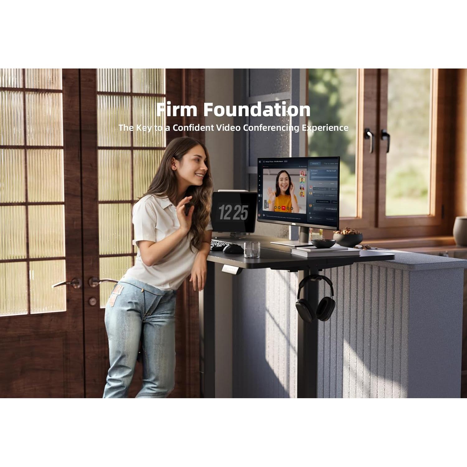 Escritorio de pie eléctrico YDN negro 40x24" ajustable altura