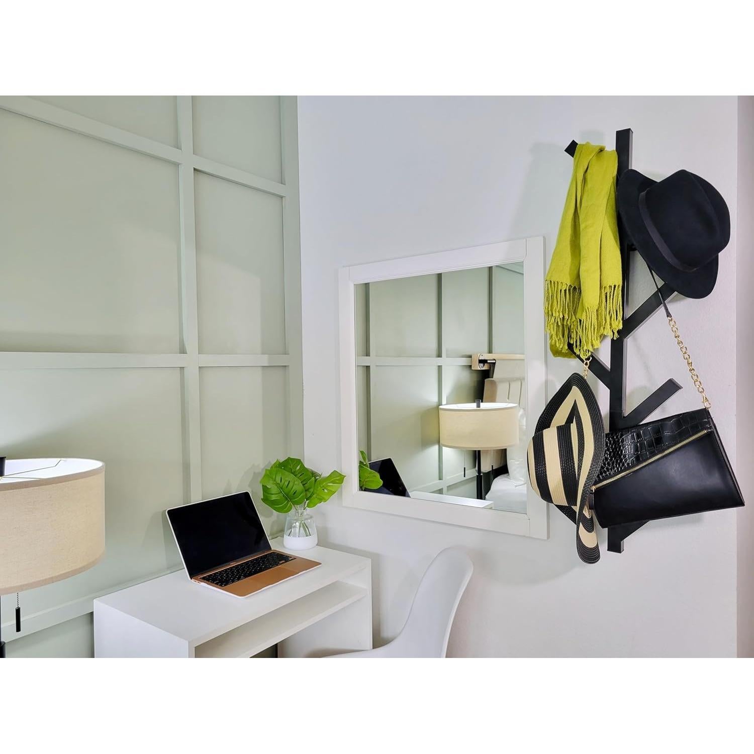 Perchero Premium Montado en Pared Negro para Sombreros y Abrigos