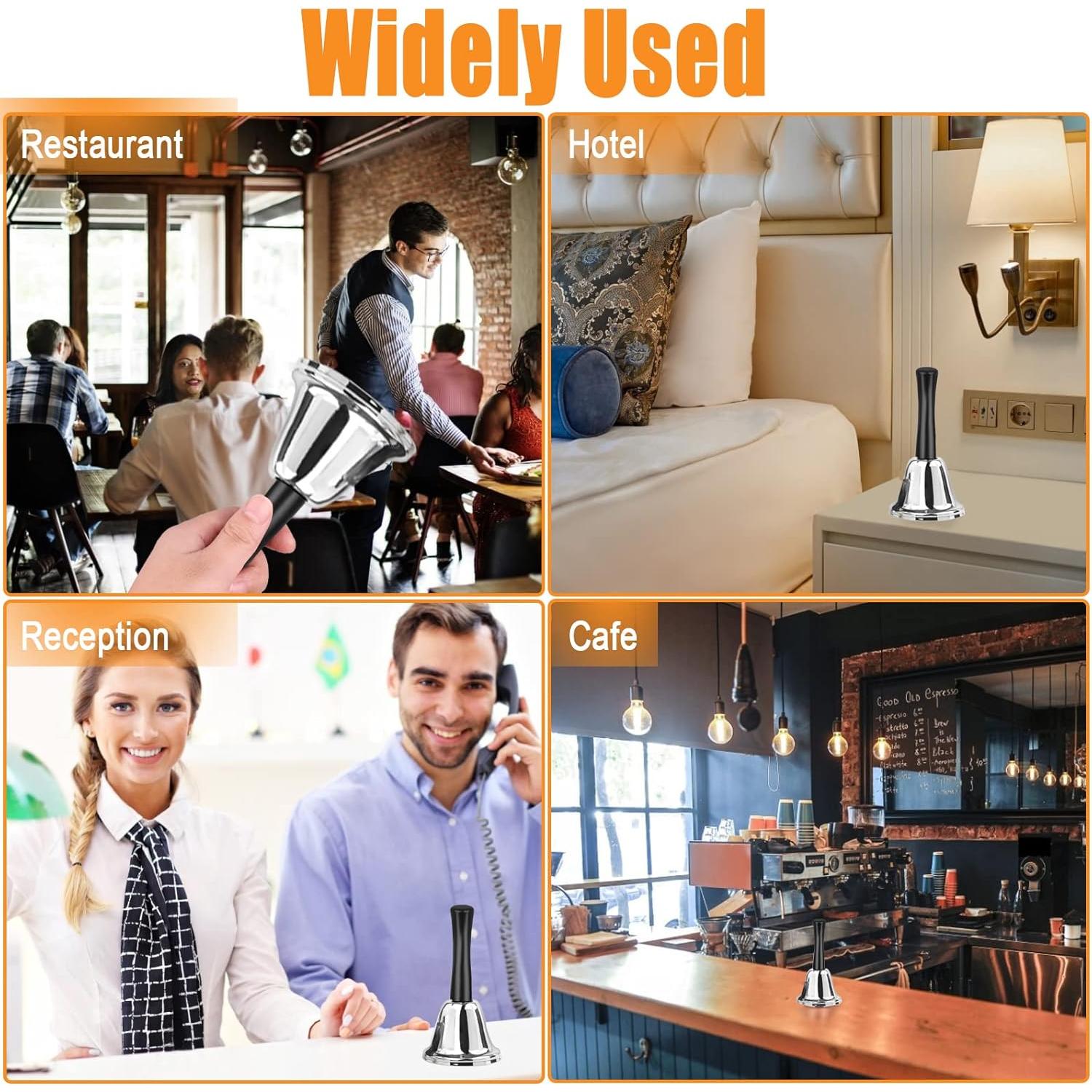 Paquete de 2 Campanas de Mano Joyberg de Acero Plateado