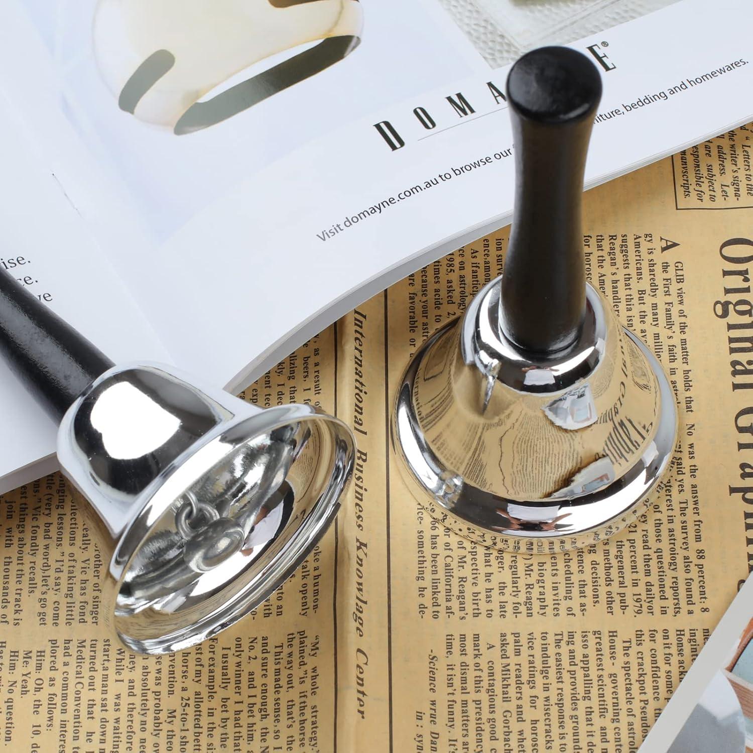 Paquete de 2 Campanas de Mano Joyberg de Acero Plateado