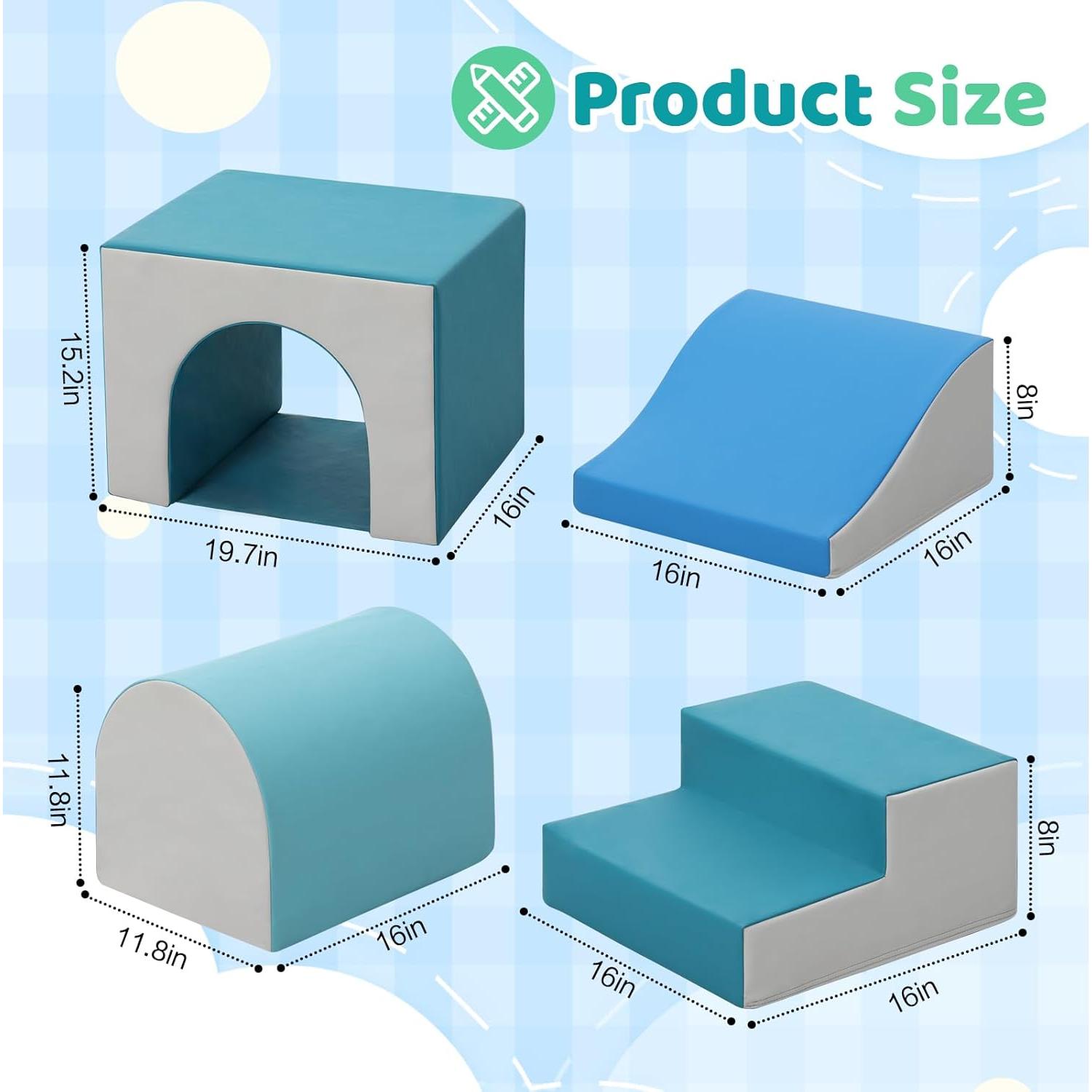 Bloques de Escalada de Espuma Sumbababy 4 Piezas con Túnel