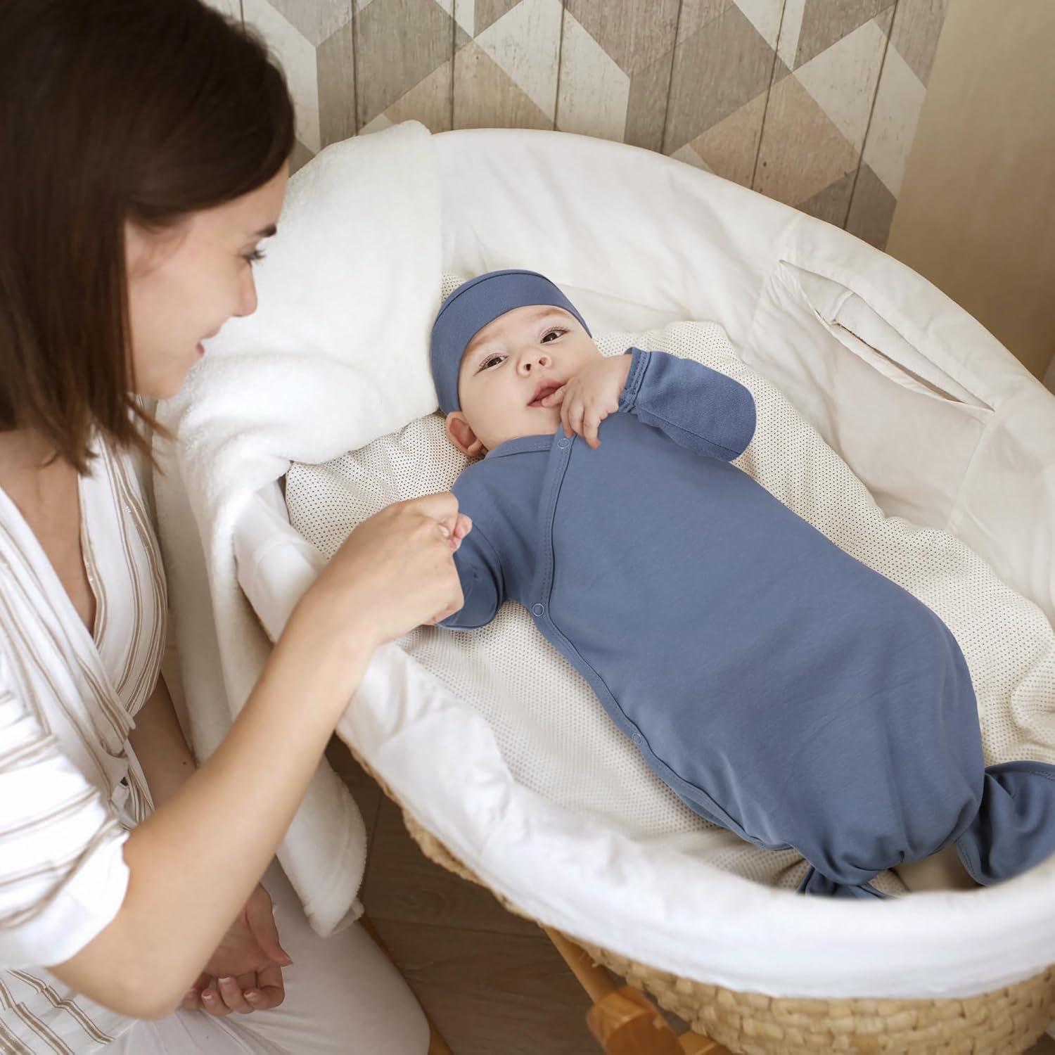 Vestido de Bebé Anudado MVUOCR Algodón 0-6 Meses Lavanda