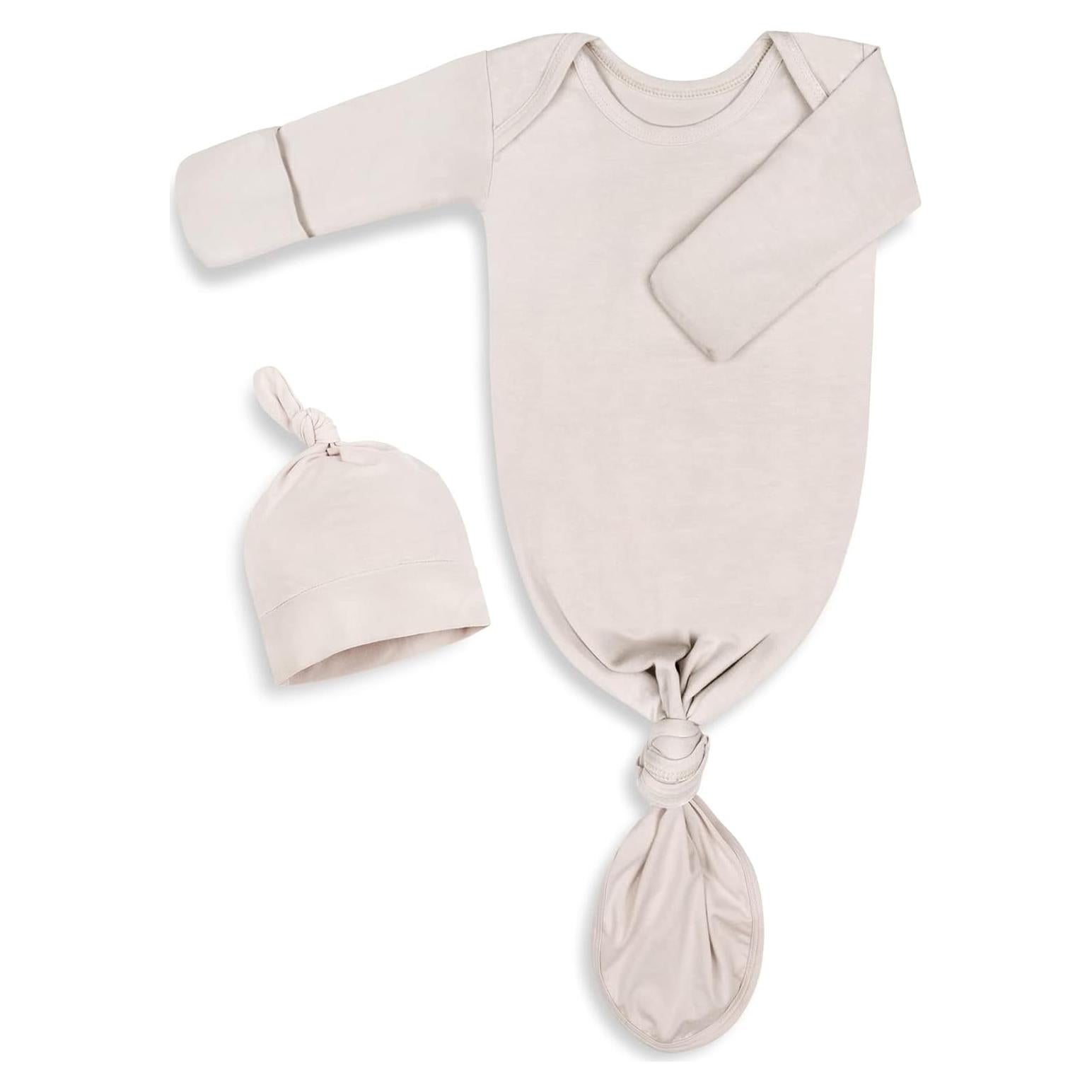 Vestido Anudado para Bebé Mikccer 0-6 Meses Beige Suave