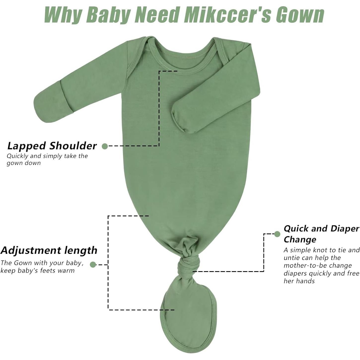 Vestido Anudado para Bebé Mikccer 0-6 Meses Beige Suave