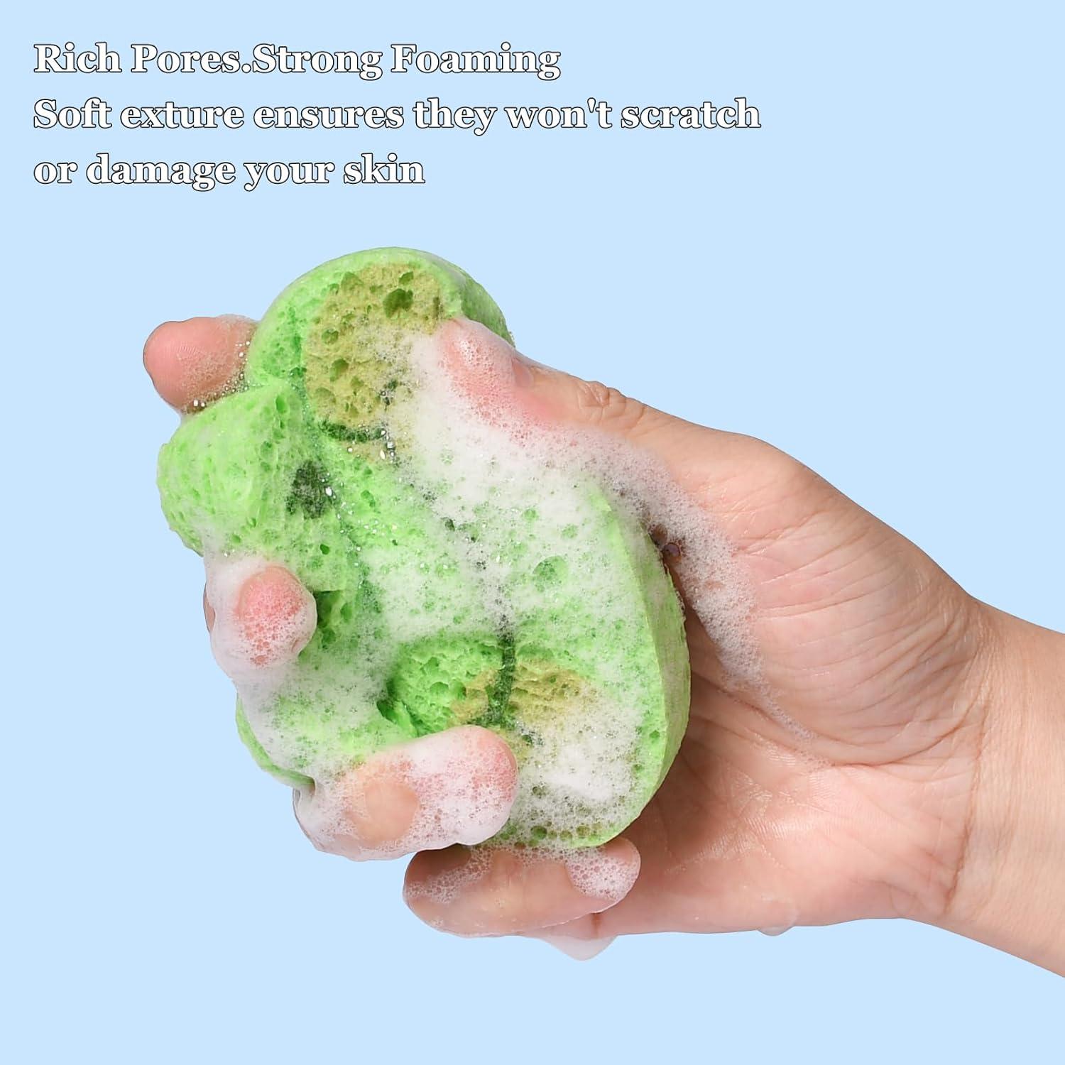 Esponjas de Baño para Niños Pumwoy 4 Pcs Animales Coloridos