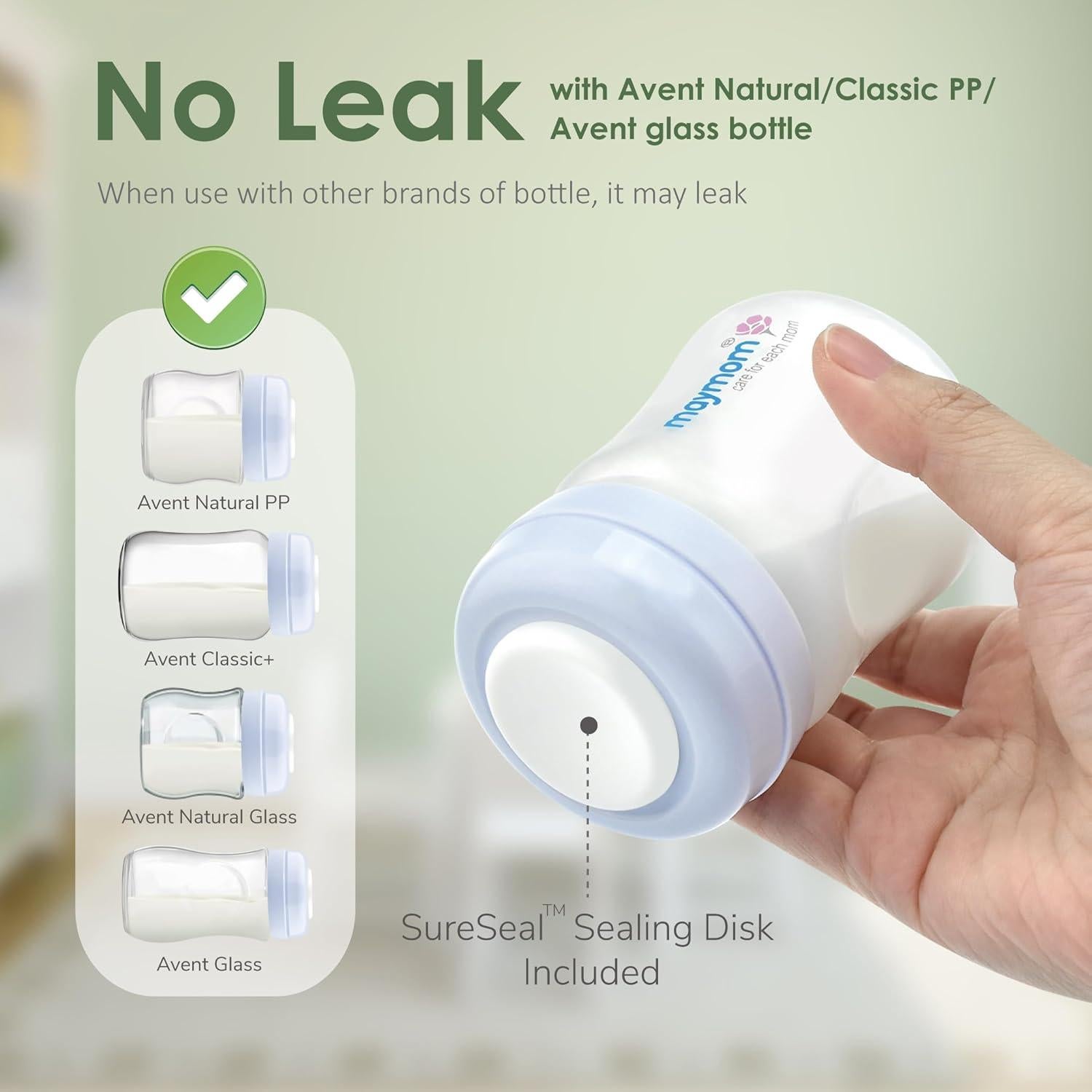 Tapa de Tornillo Maymom Azul Claro x6 para Botellas Avent